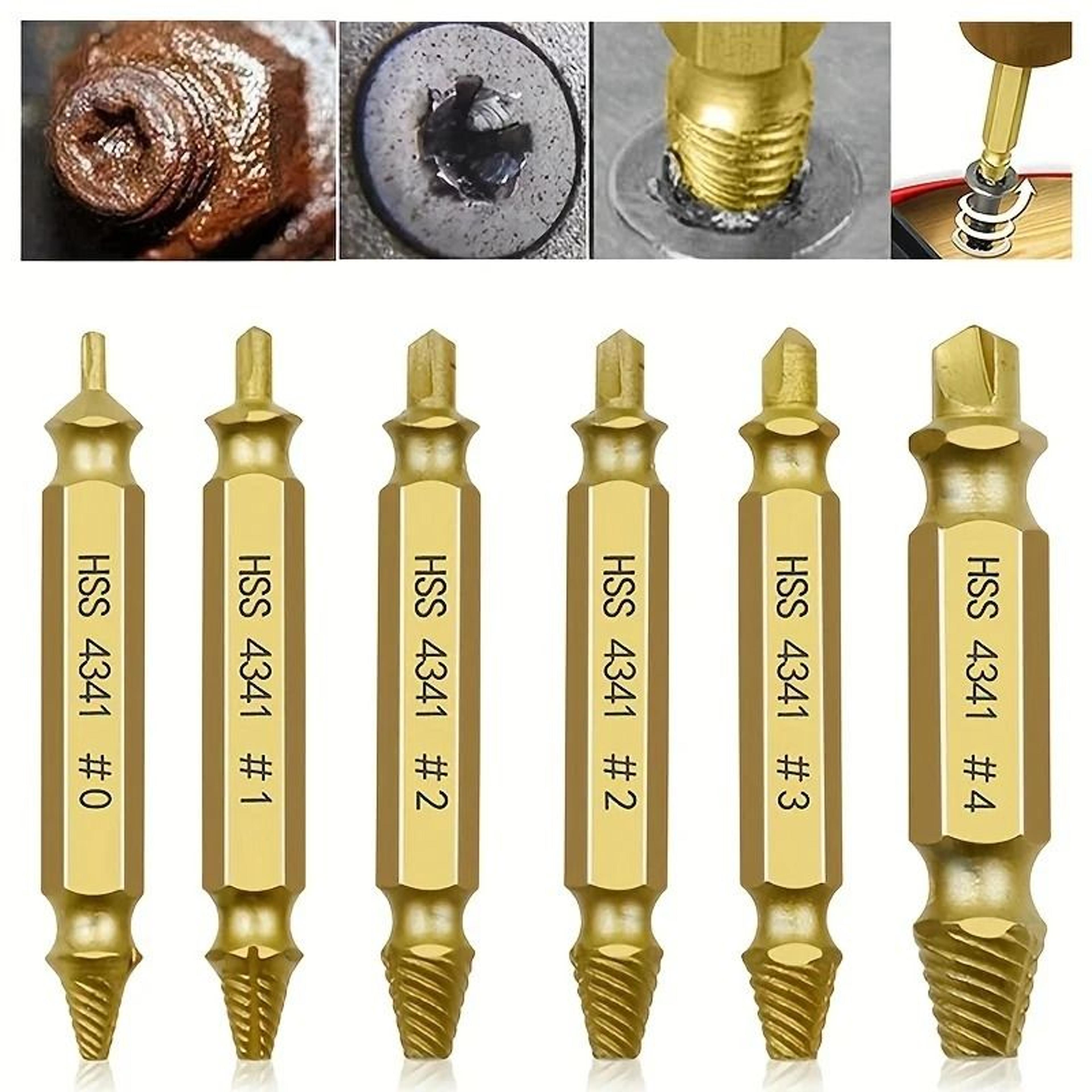 6 Piece Damaged Screw Extractor Set For Removing Stripped Or Broken Screws 5
