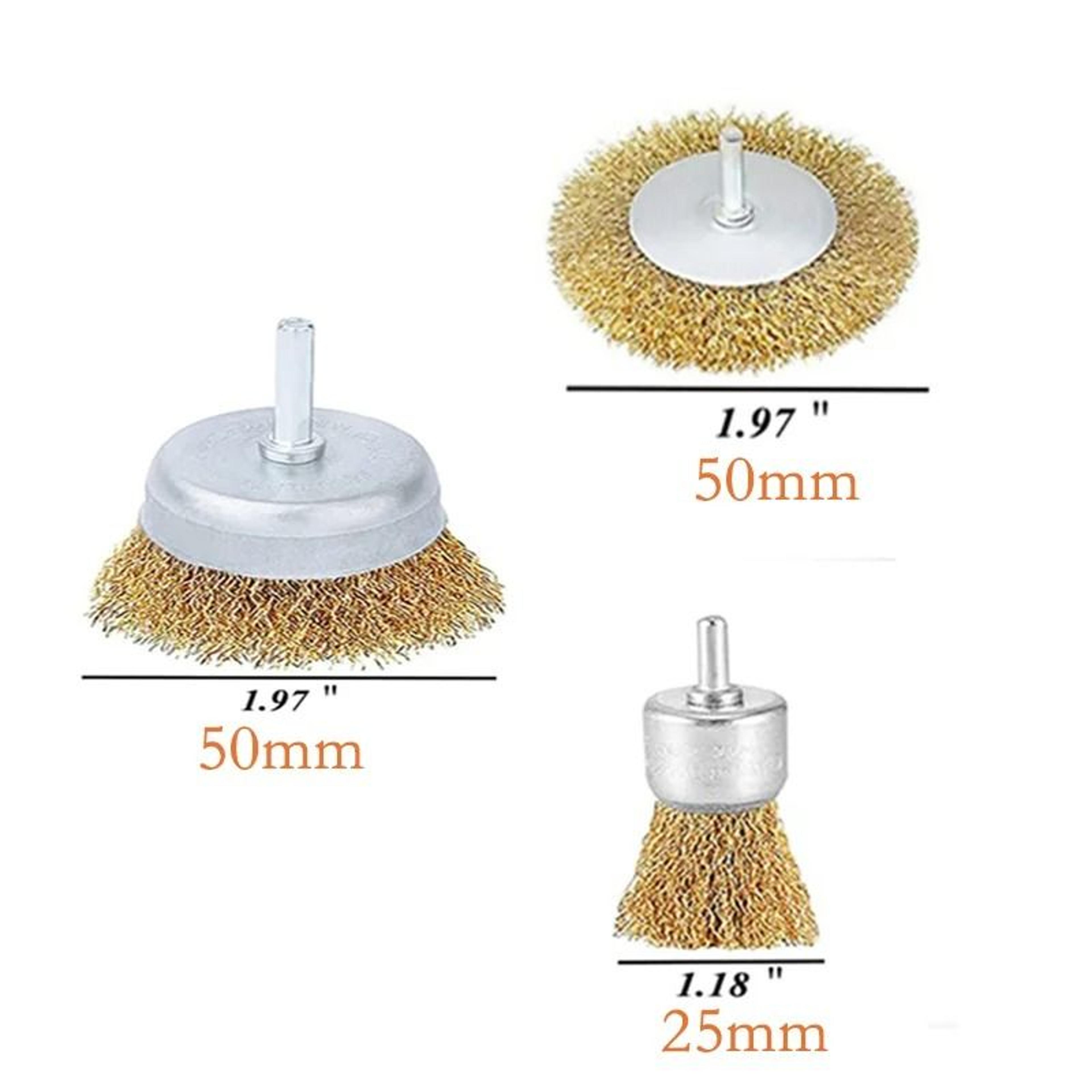 Wire Brush Wheel And Cup Brush Set For Drill 10 Piece Coarse Crimped Set 6