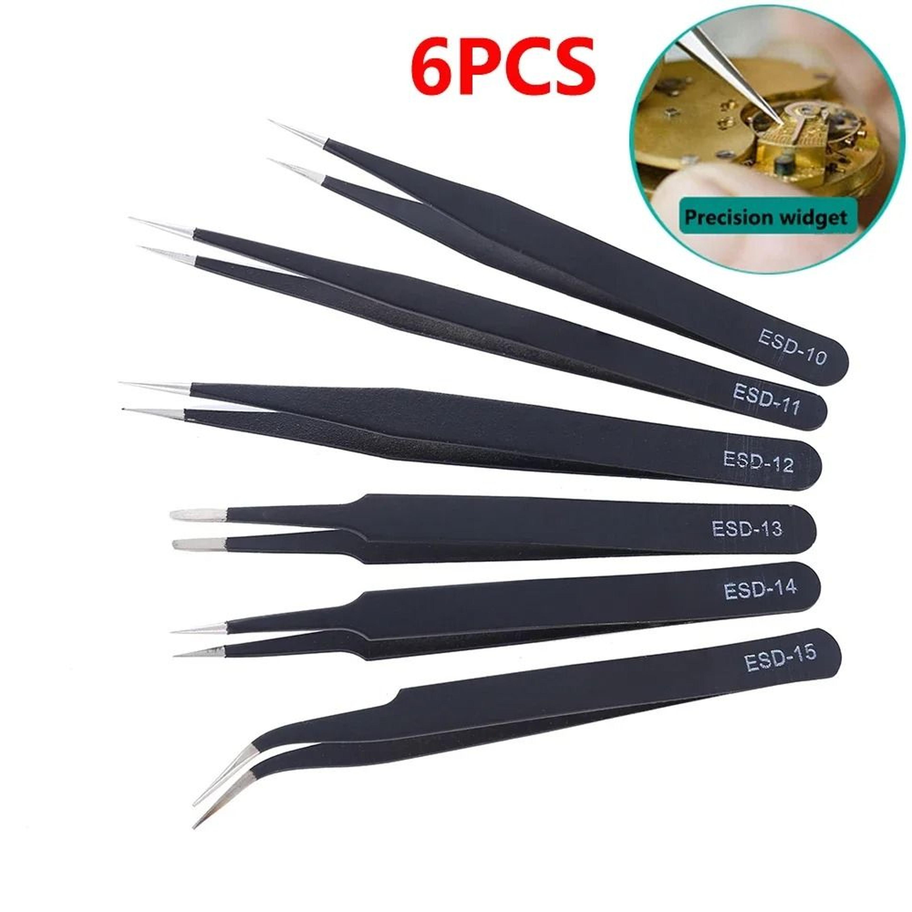 Anti Static Stainless Steel Precision Tweezer Set 6 Piece 6