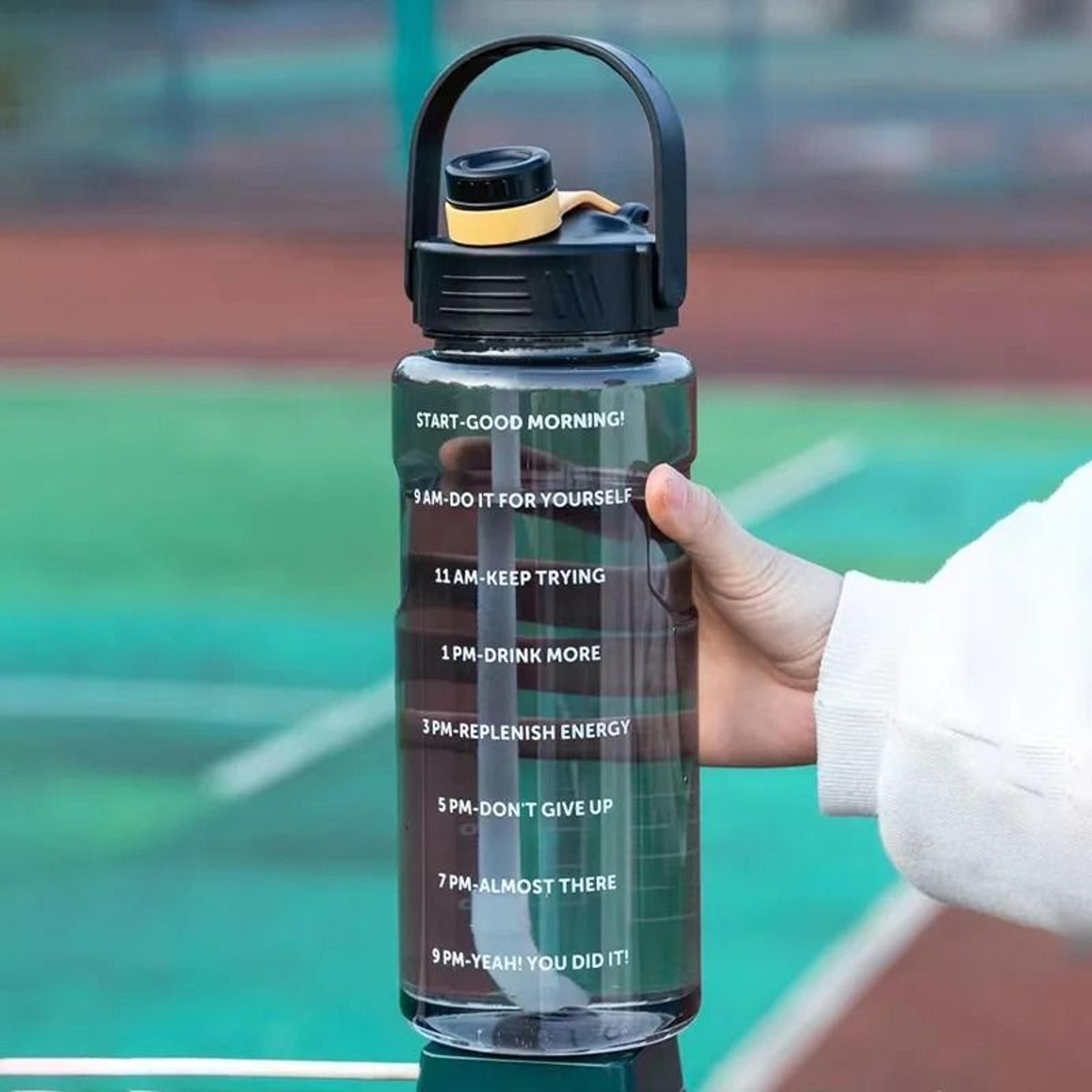 Large Capacity Sports Water Bottle With Straw And Time Marker 5