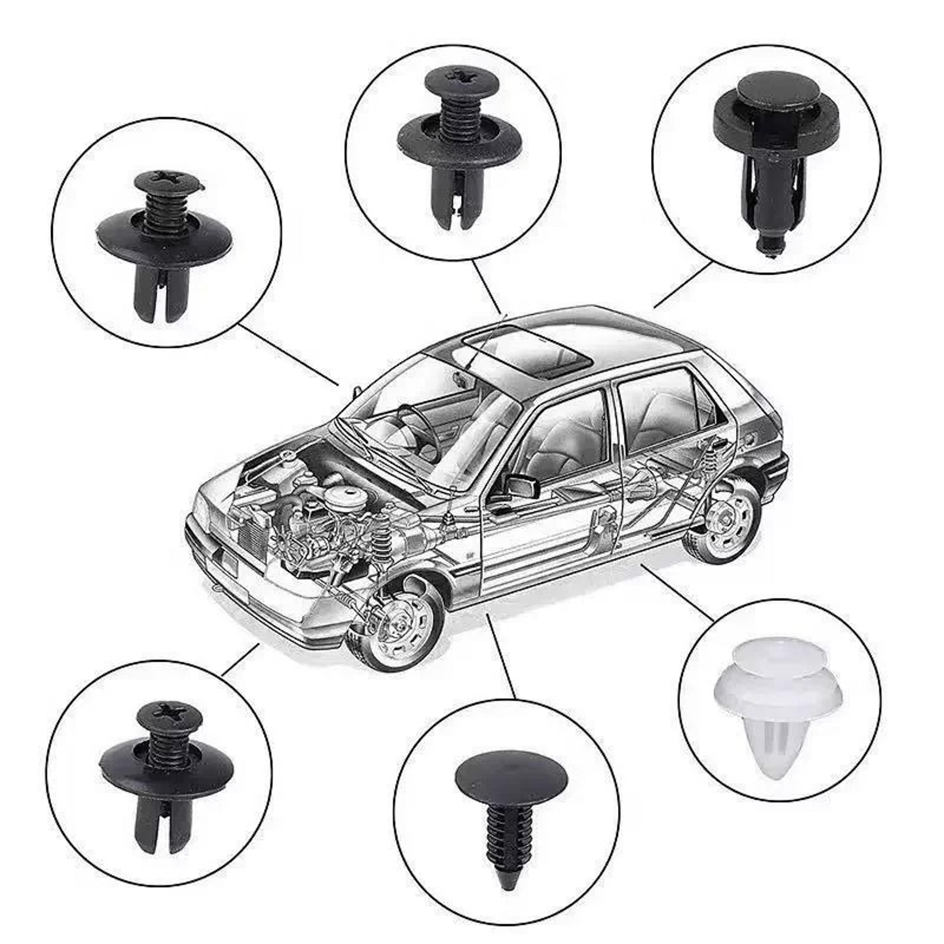 Auto Fastener Clips Kit Mixed Car Body Push Retainer And Trim Panel Rivet Set 4
