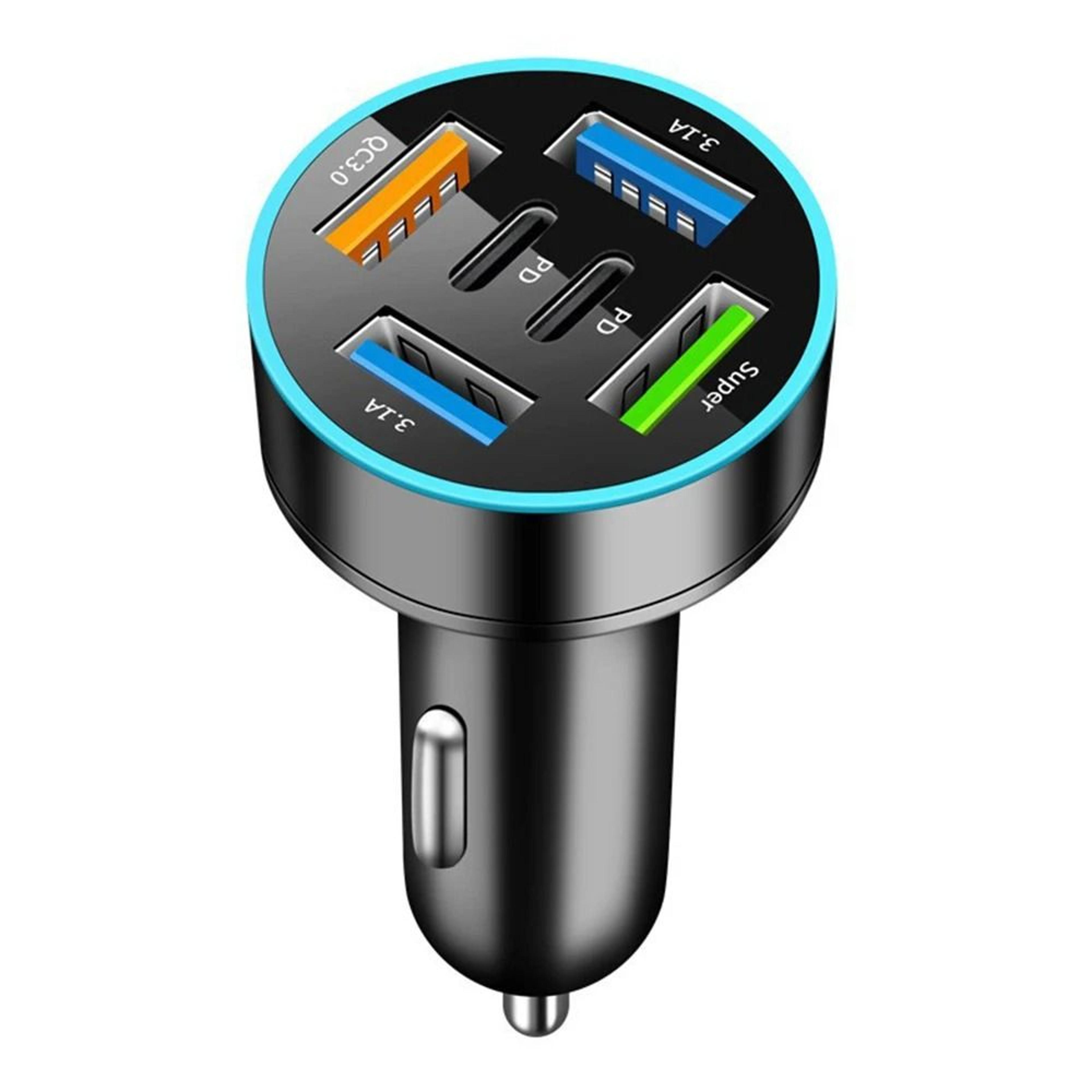 Car Charger Adapter 6 Port Fast Charging PD And QC30 With Digital Display 8