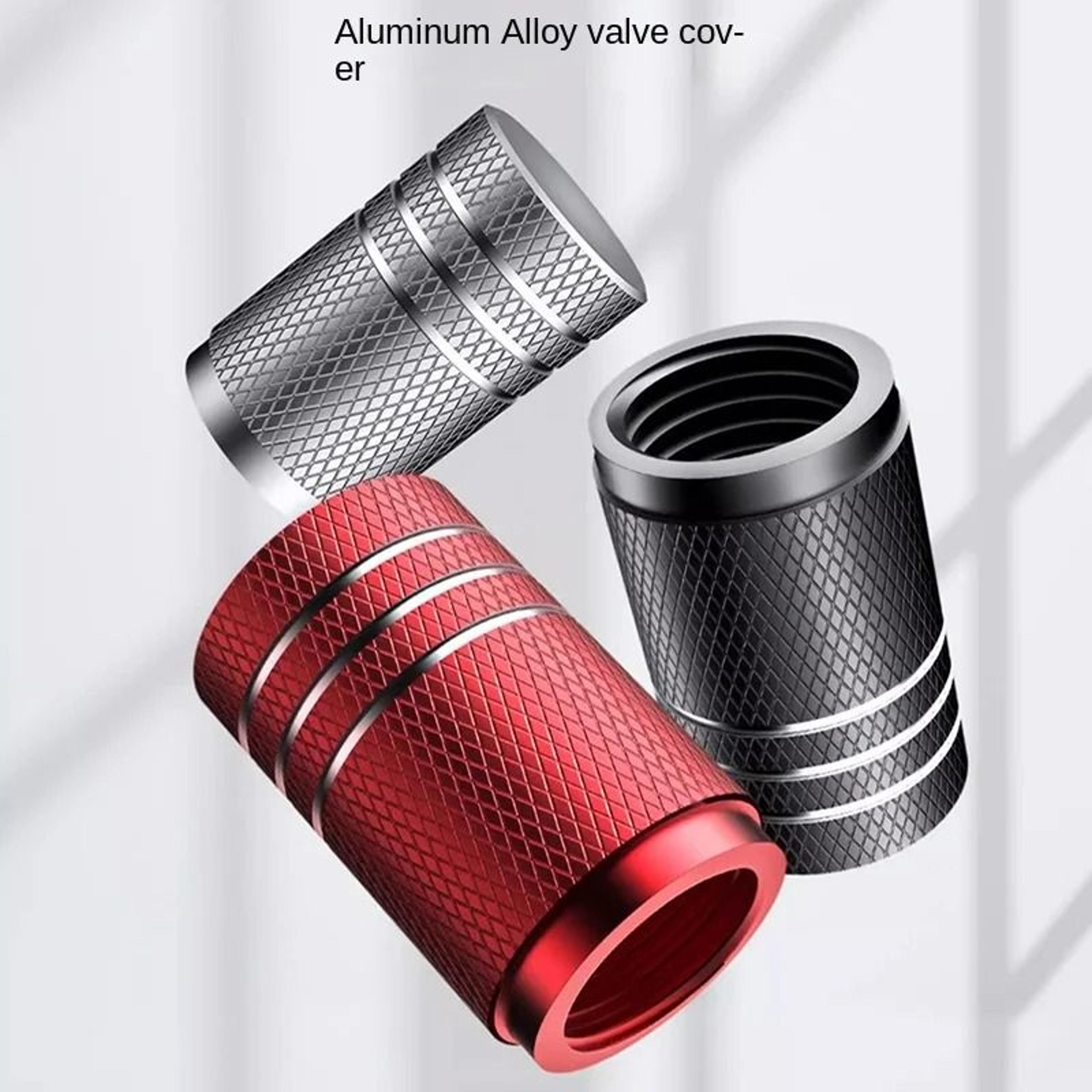 Aluminum Tire Valve Caps Set Knurled Air Stem Covers For Cars And Trucks 1