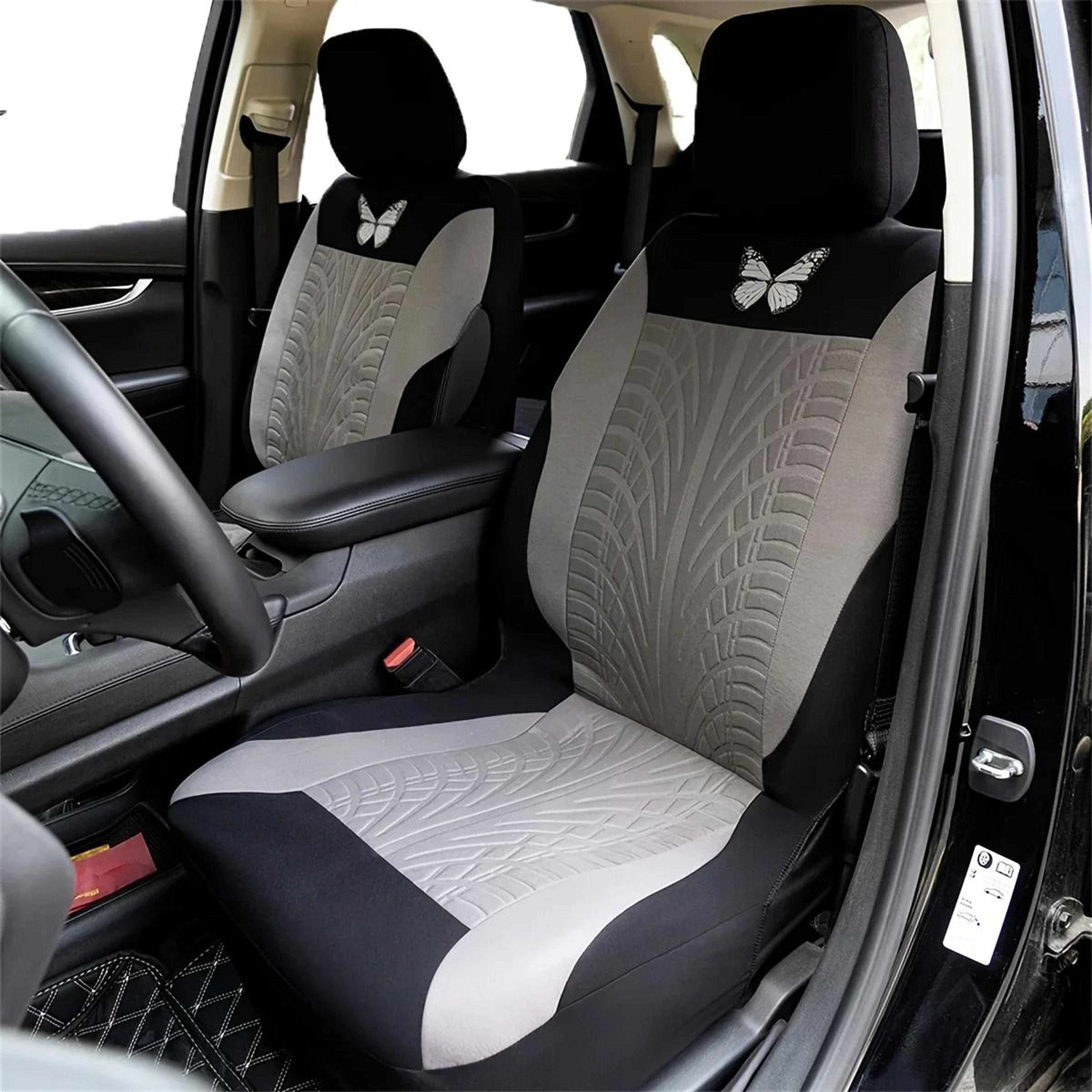 Butterfly Embroidery Car Seat Cover Set Universal Fit Front Or Full Set 3