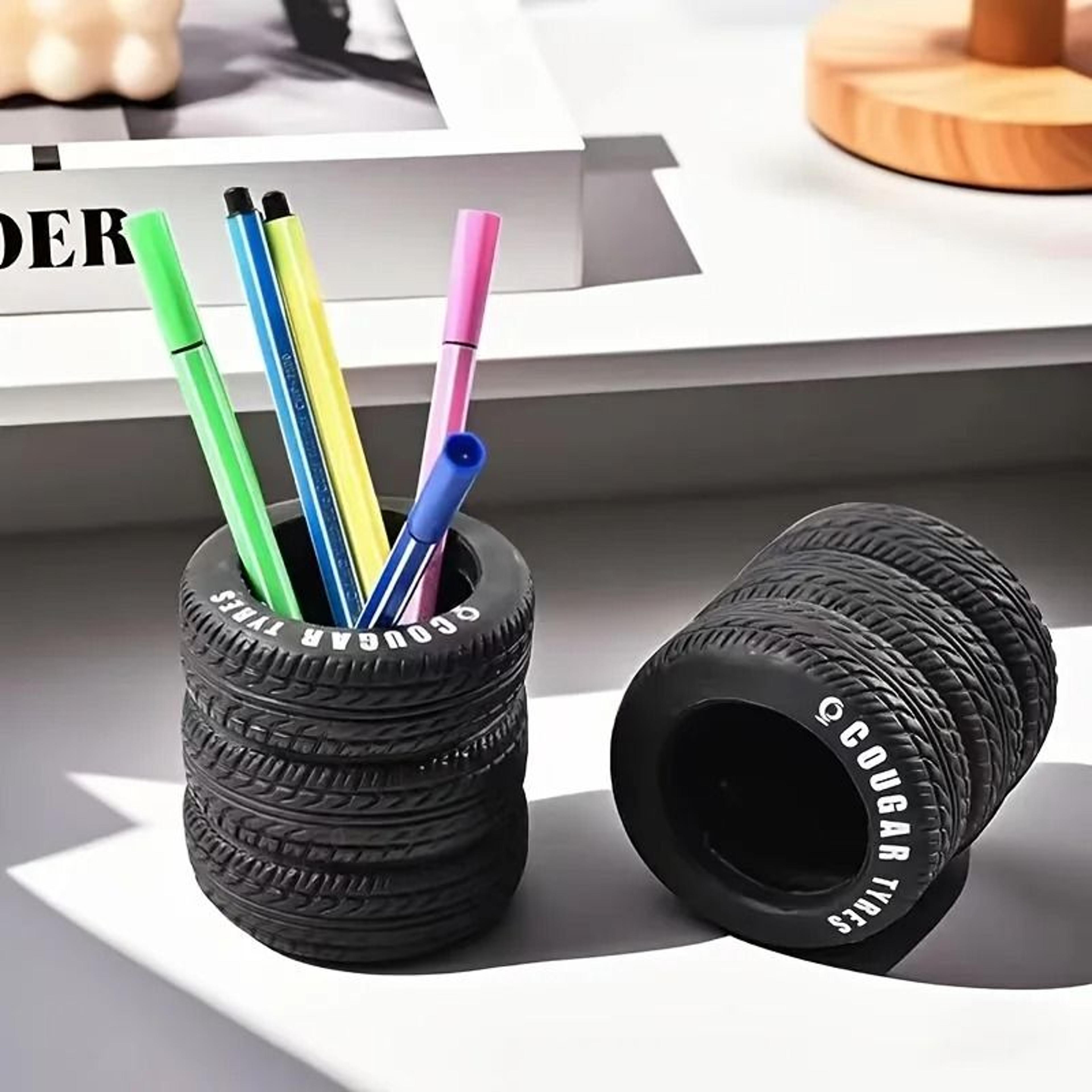 TireShaped Desk Pen Holder Organizer 5