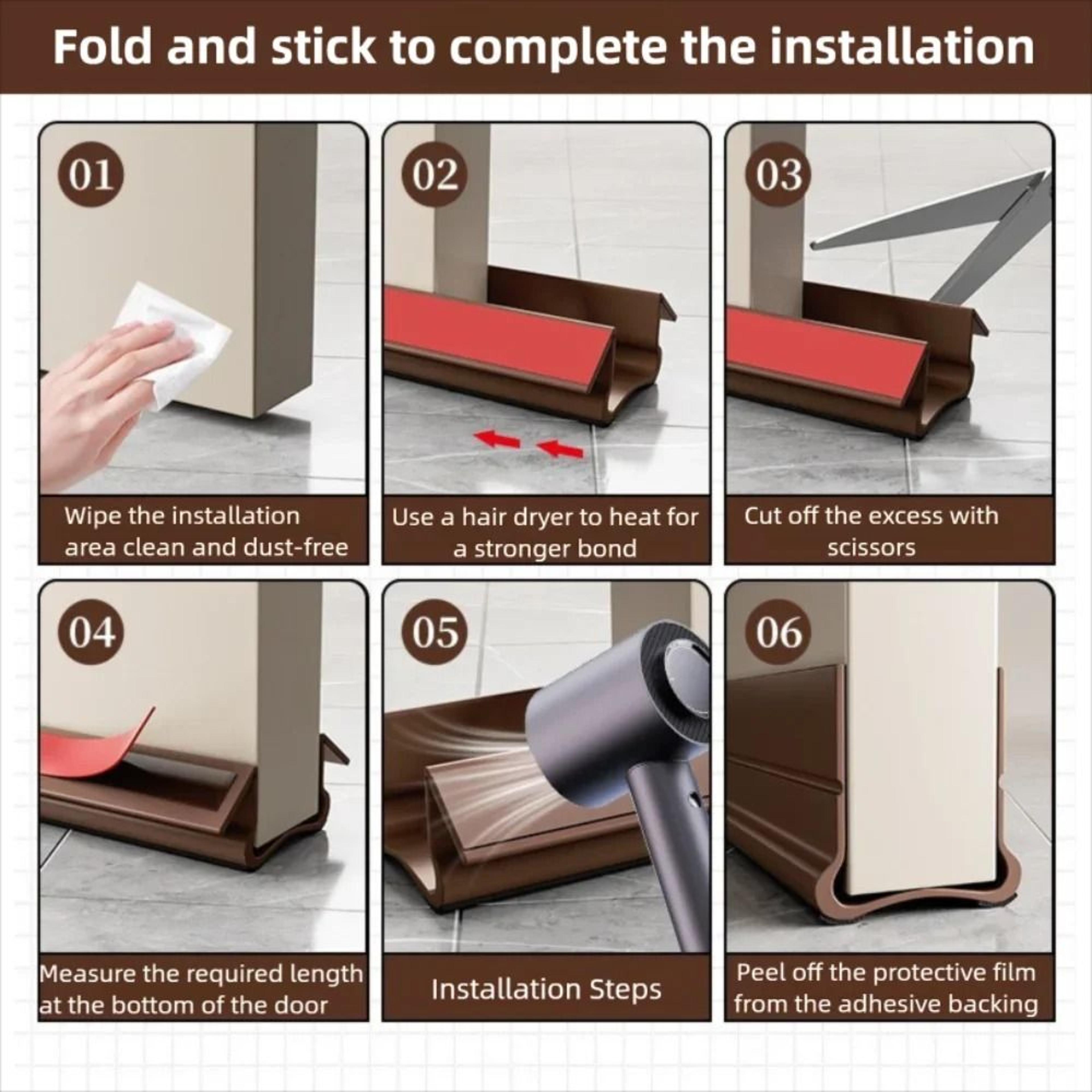 SelfAdhesive Door Bottom Sealing Strip With Soundproof Felt 6
