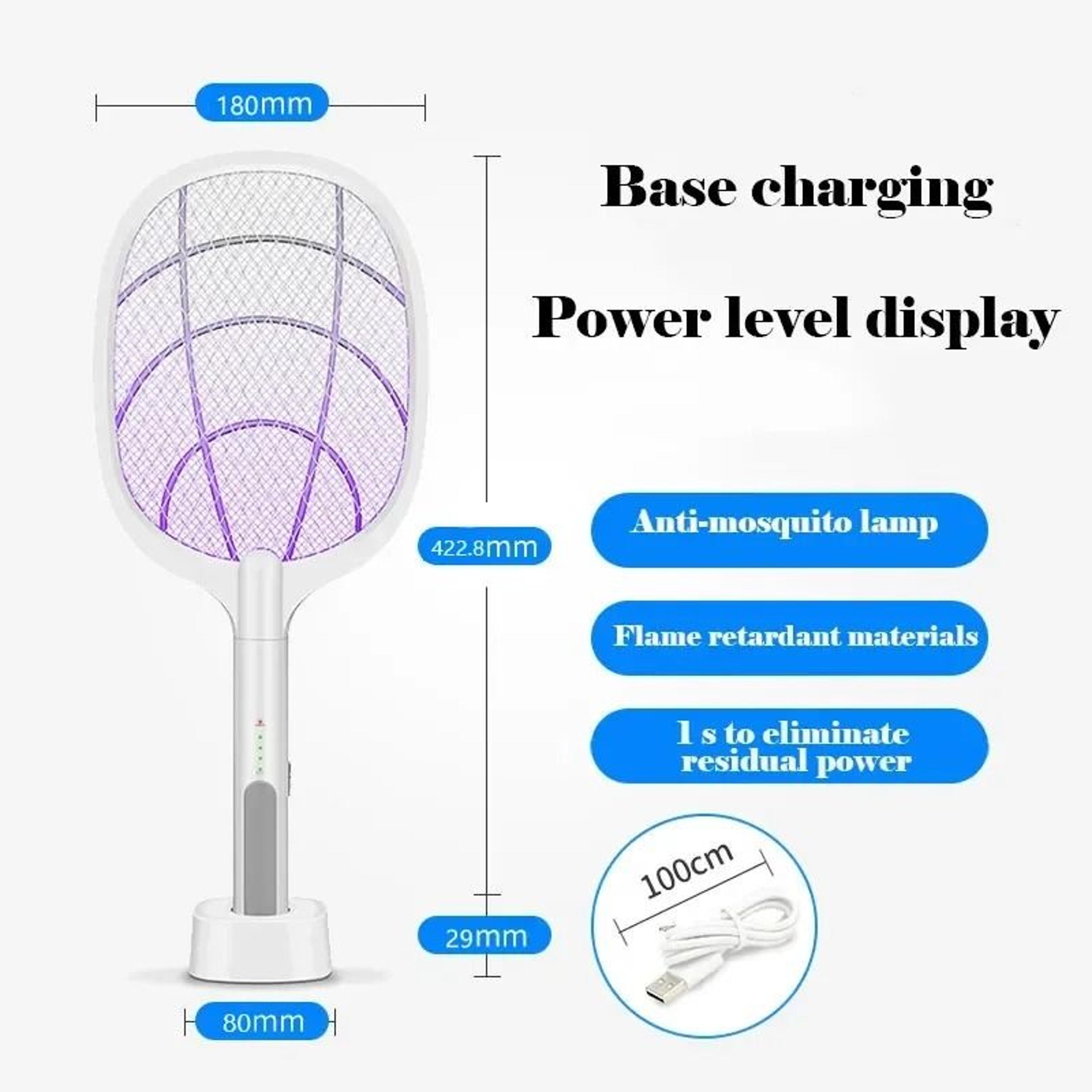 USB Rechargeable Mosquito Killer Fly Swatter With Charging Base 7