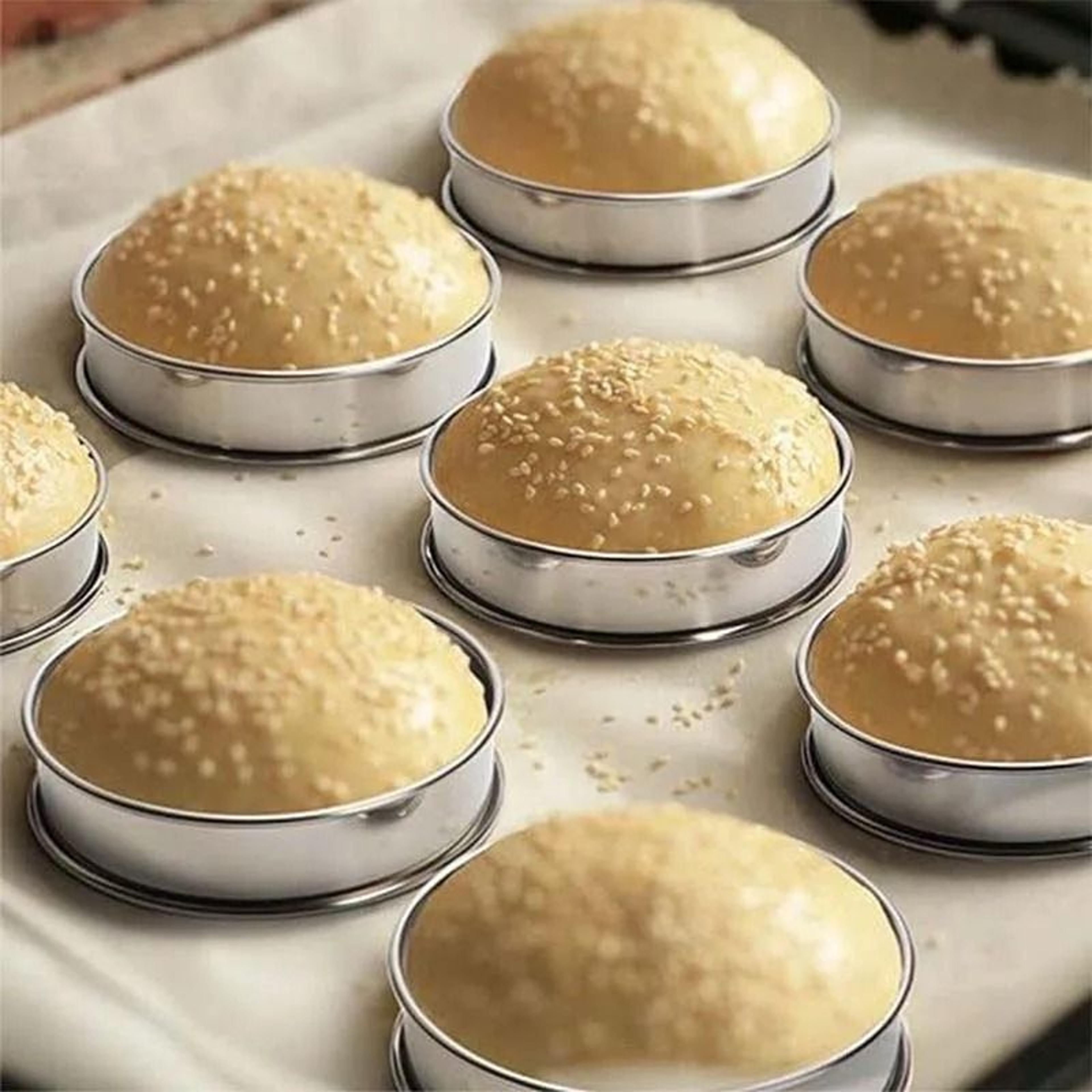Stainless Steel Muffin Tart Rings Set Of 5 Double Rolled Baking Molds 5
