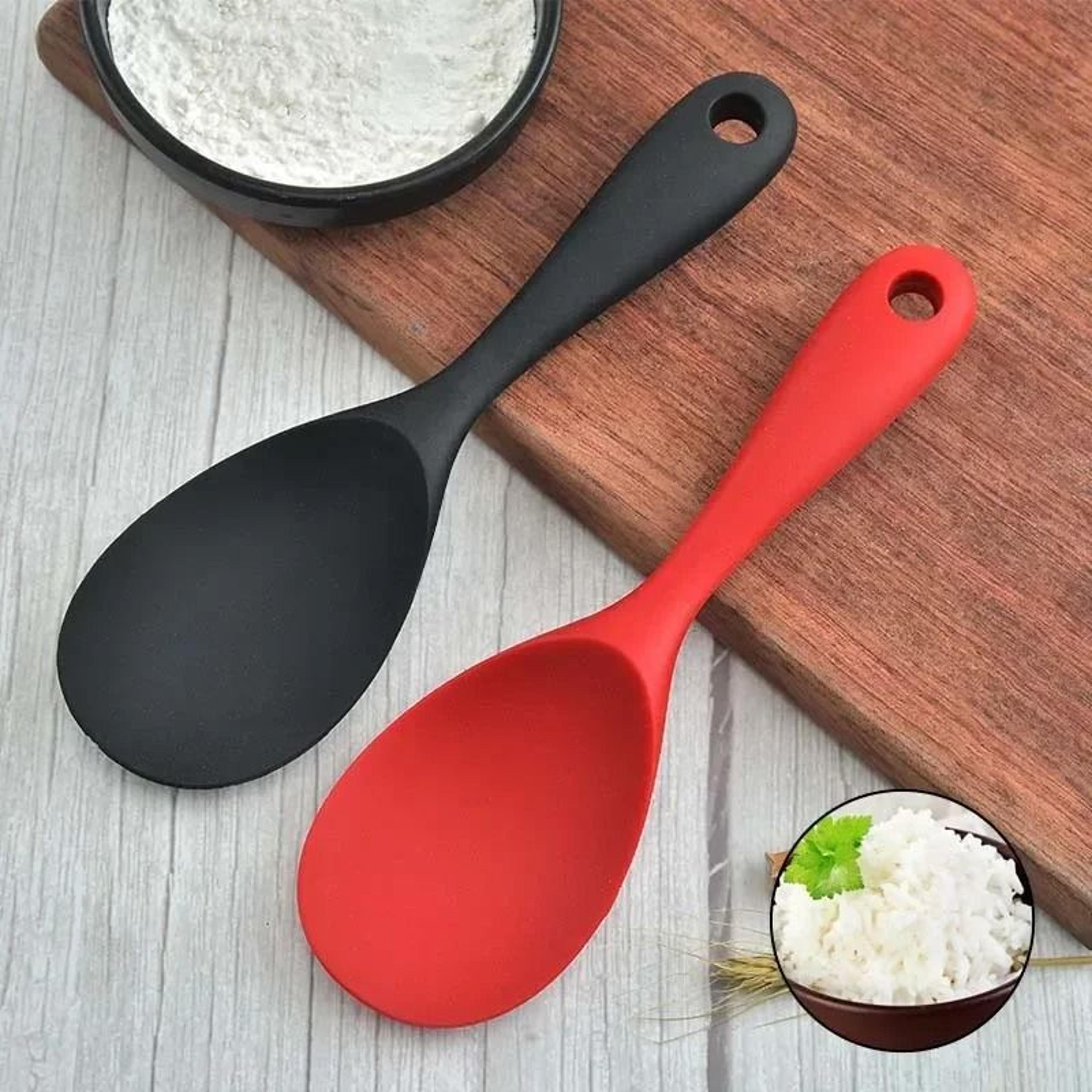 hanging silicone rice spoon non stick cooking scoop