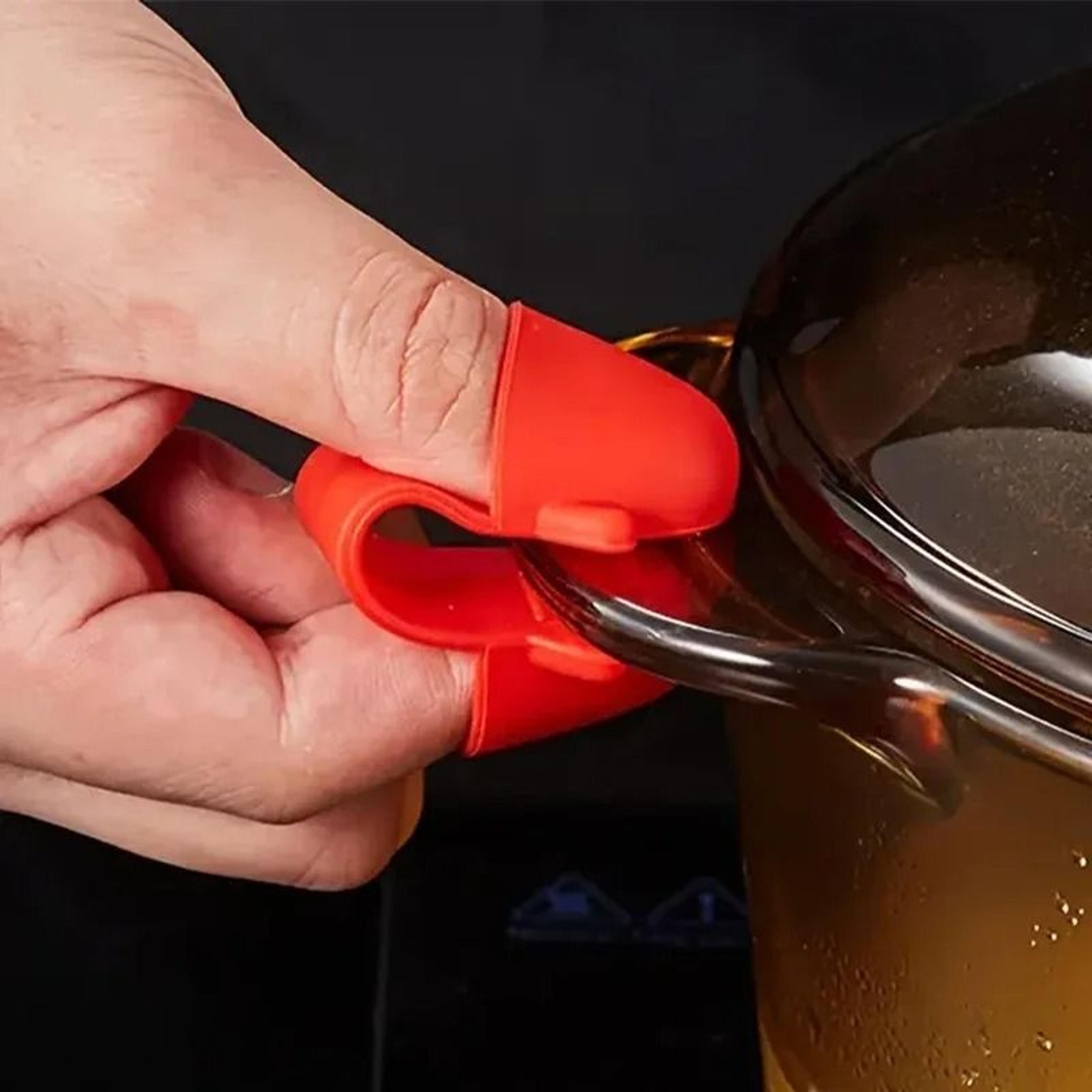 Silicone Finger Pinch Mitts For Safe Cooking And Baking 2 Piece Set 0