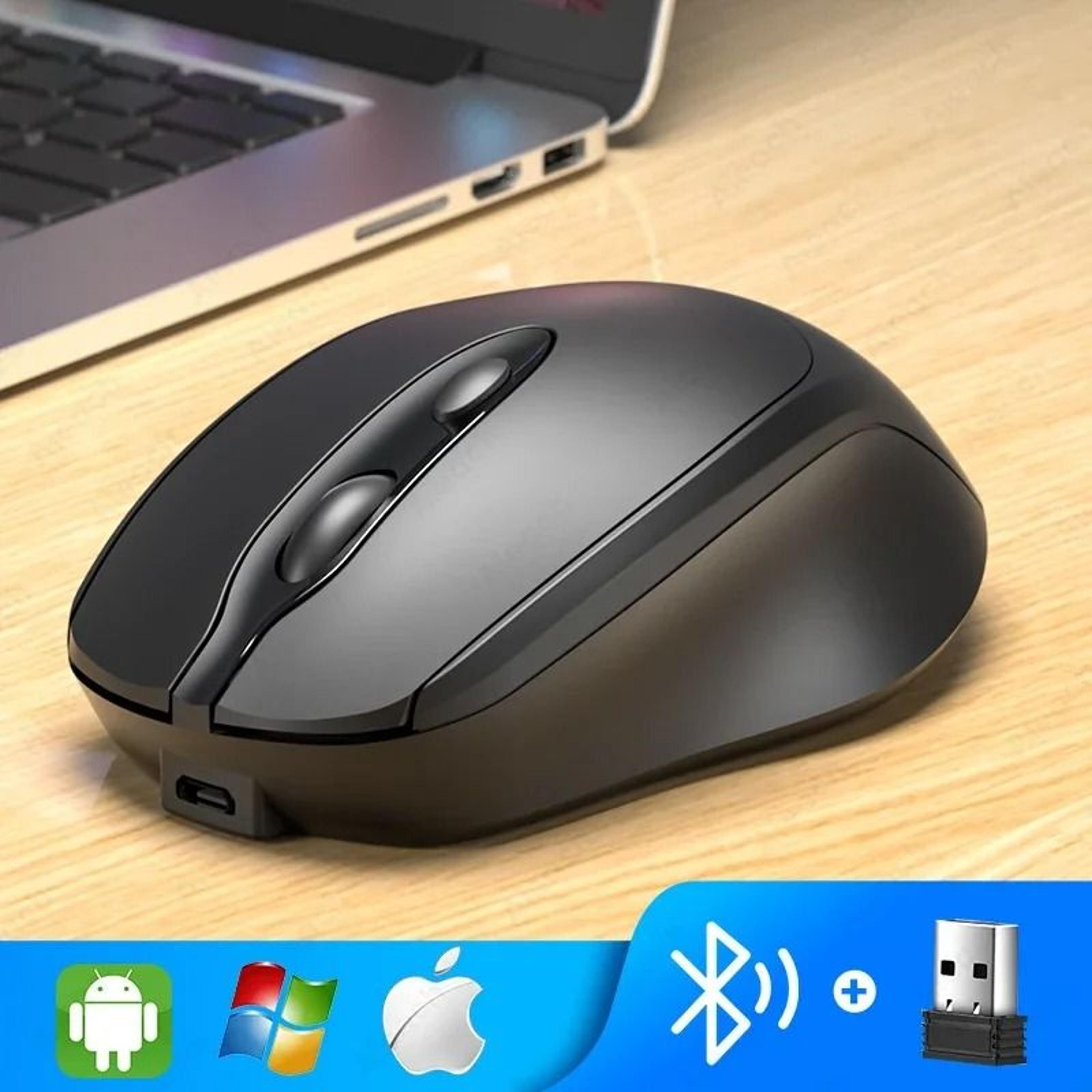 Rechargeable Dual Mode Silent Wireless Bluetooth Mouse Ergonomic Design 4