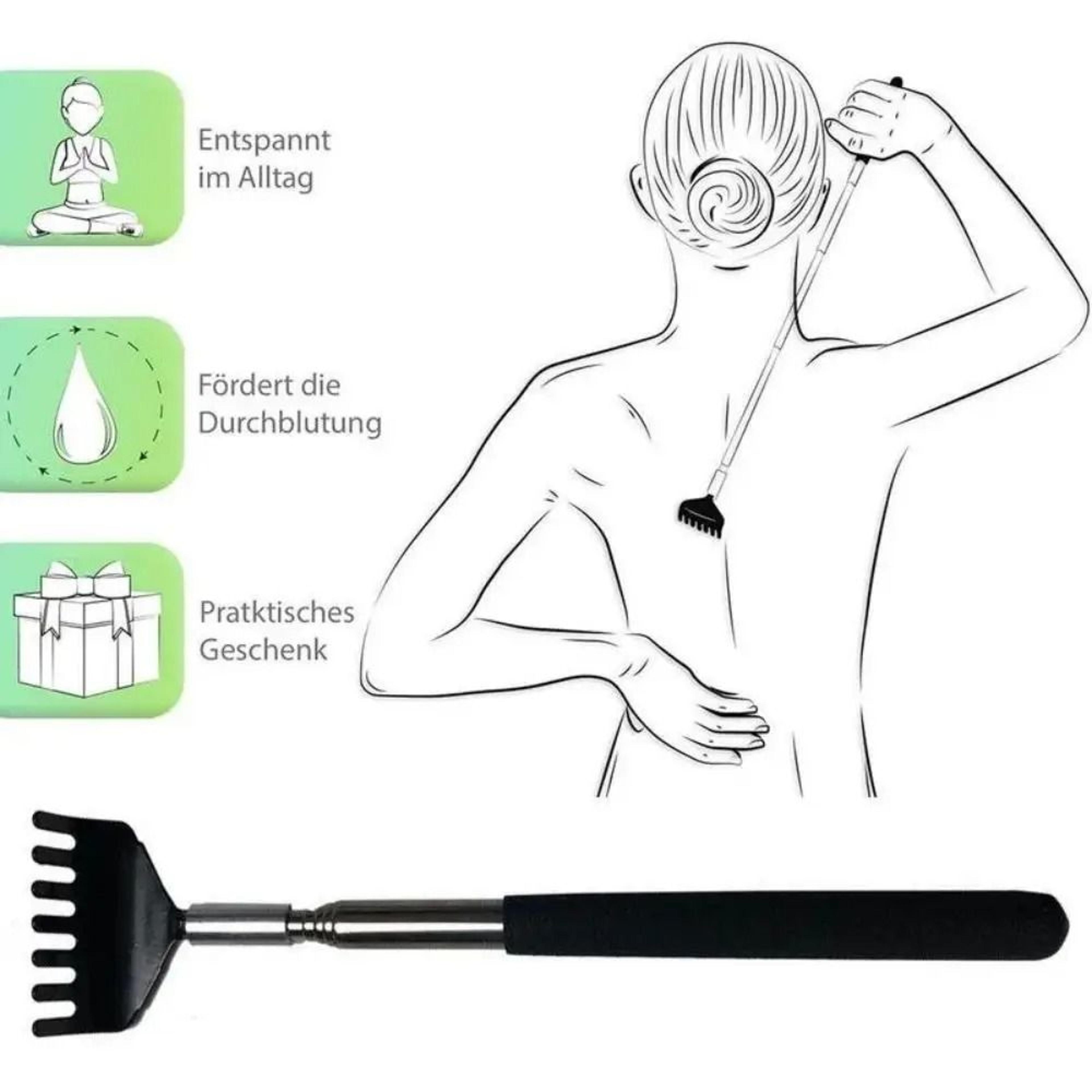 Telescopic Stainless Steel Back Scratcher Massager With Carry Bag 5