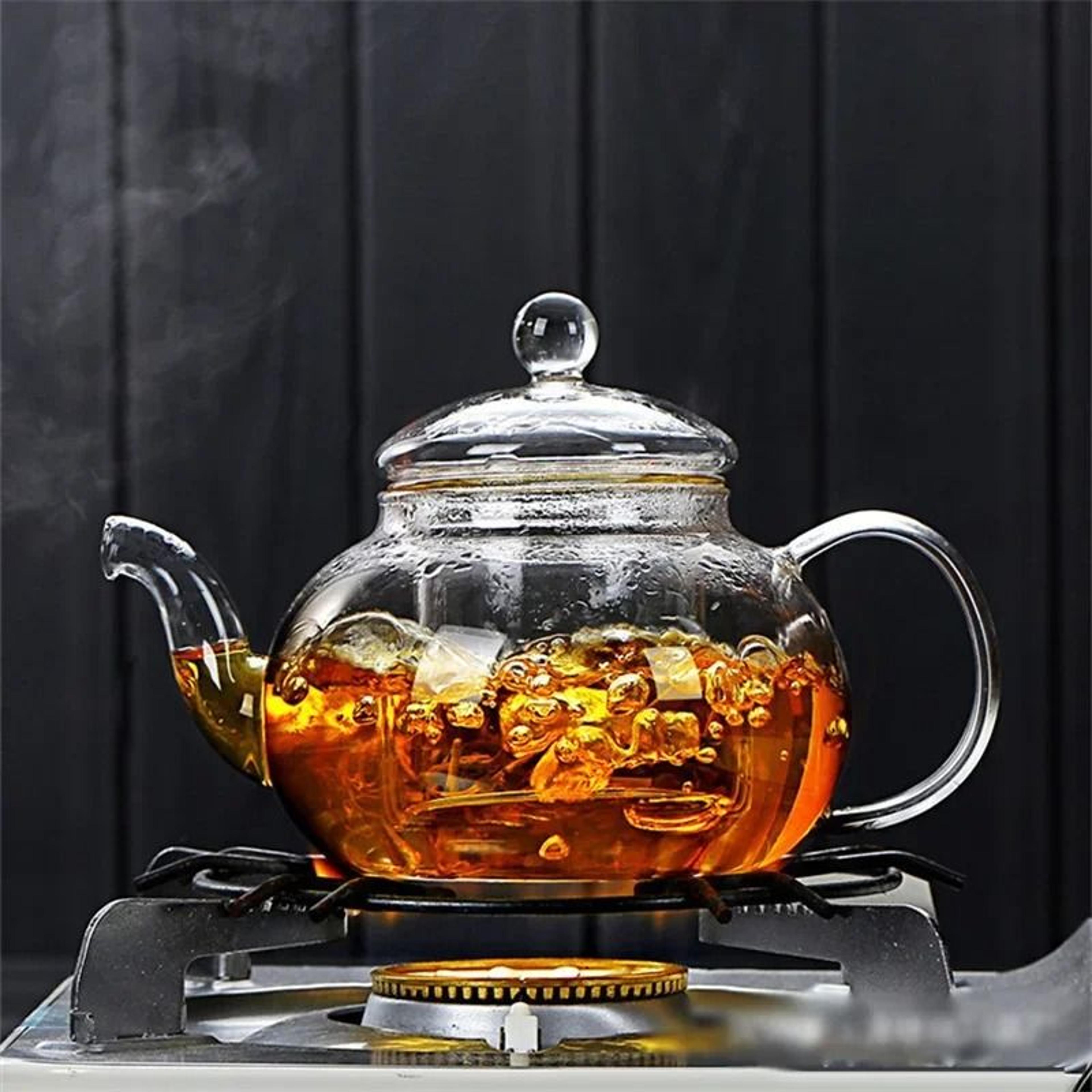 Heat Resistant Glass Teapot With Built In Filter 4