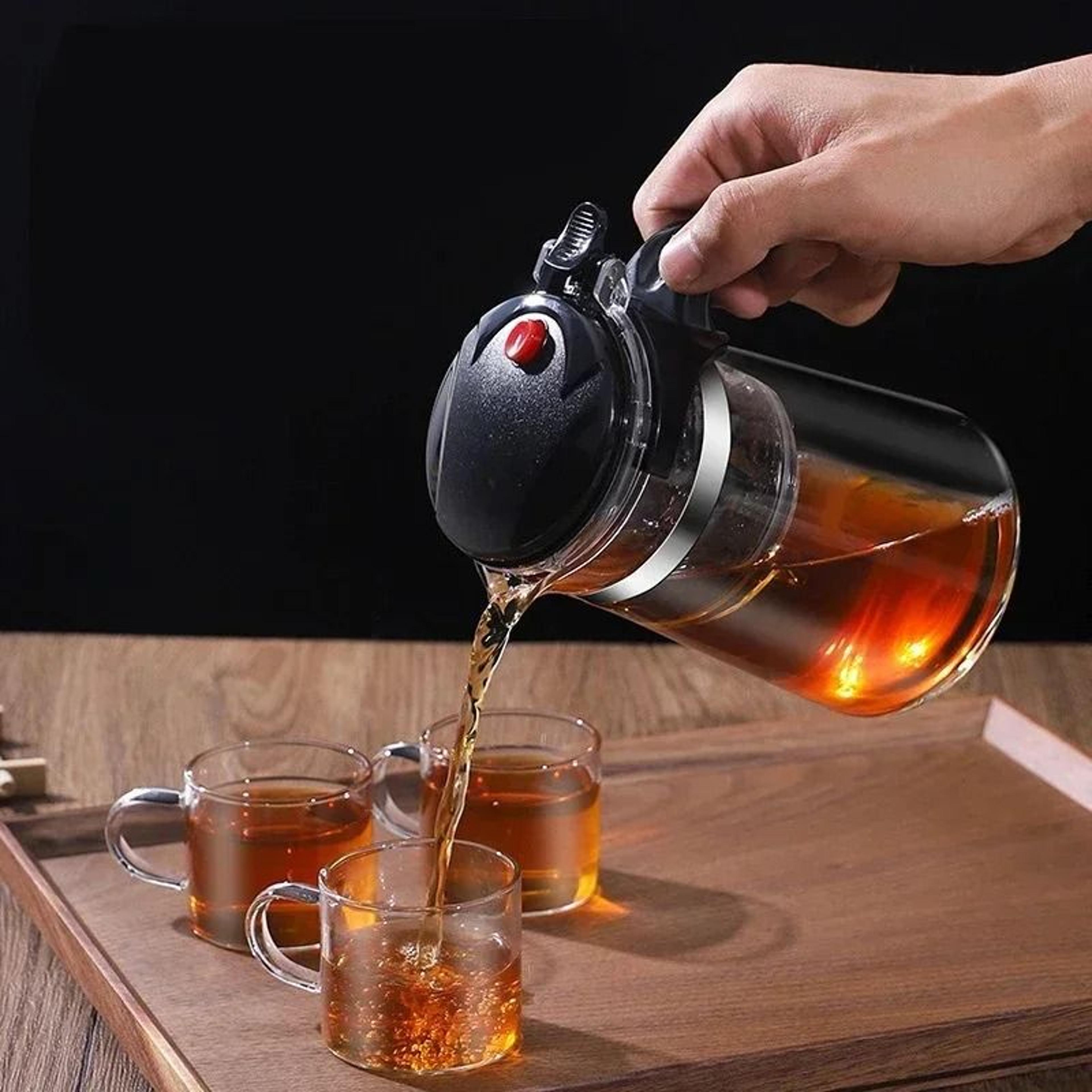 Press Filter Glass Teapot With Water Separation System 3