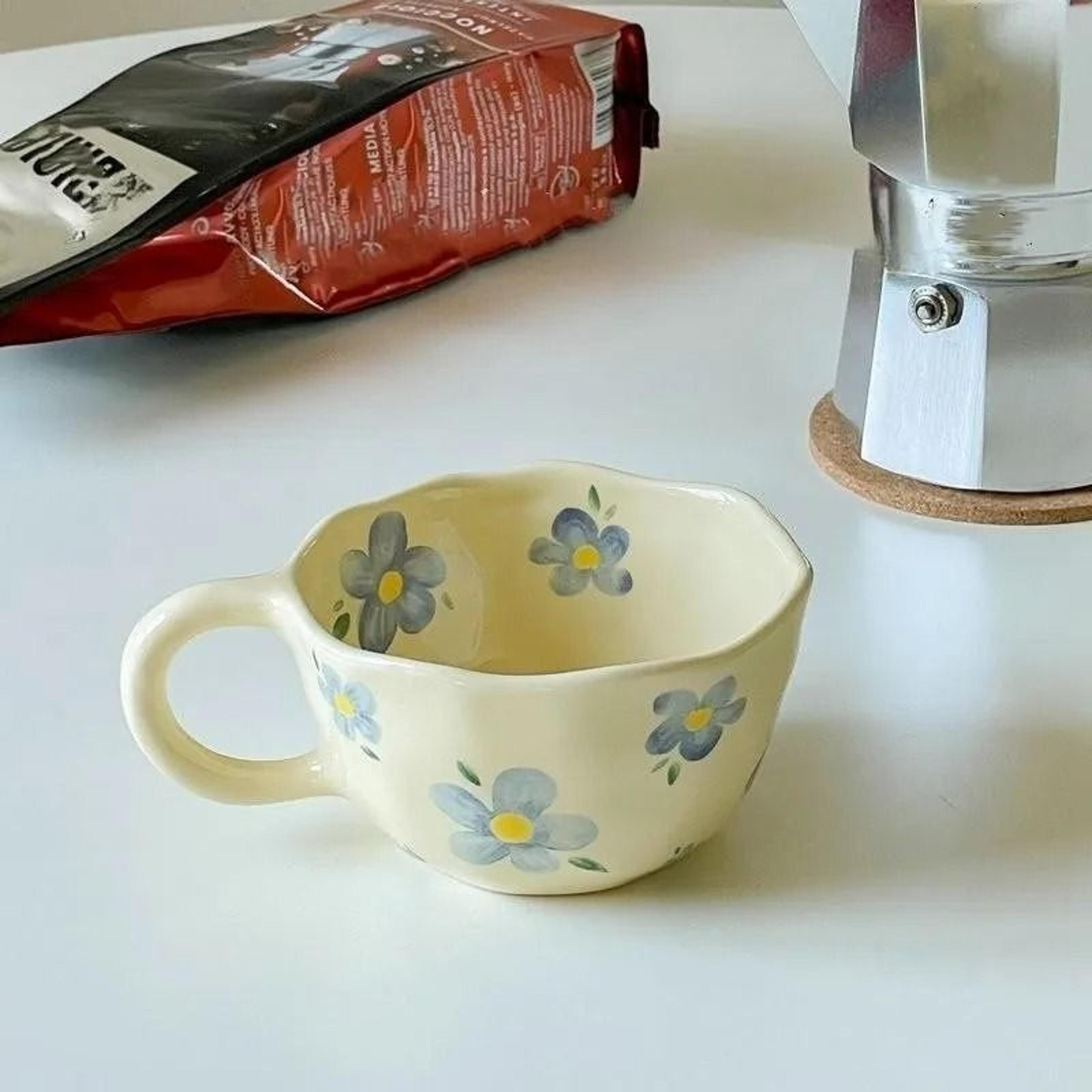 Handcrafted Irregular Flower Ceramic Coffee Mug 9