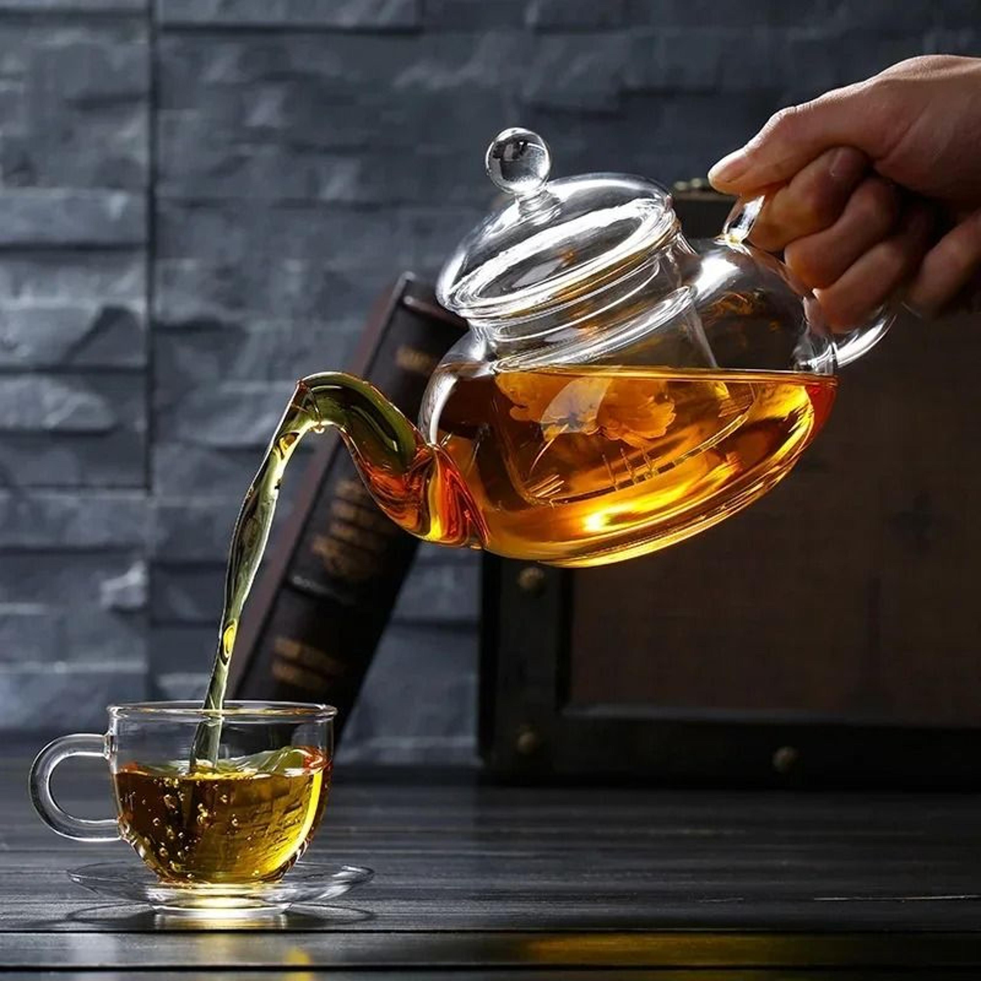 Heat Resistant Borosilicate Glass Tea Pot With Filter 1