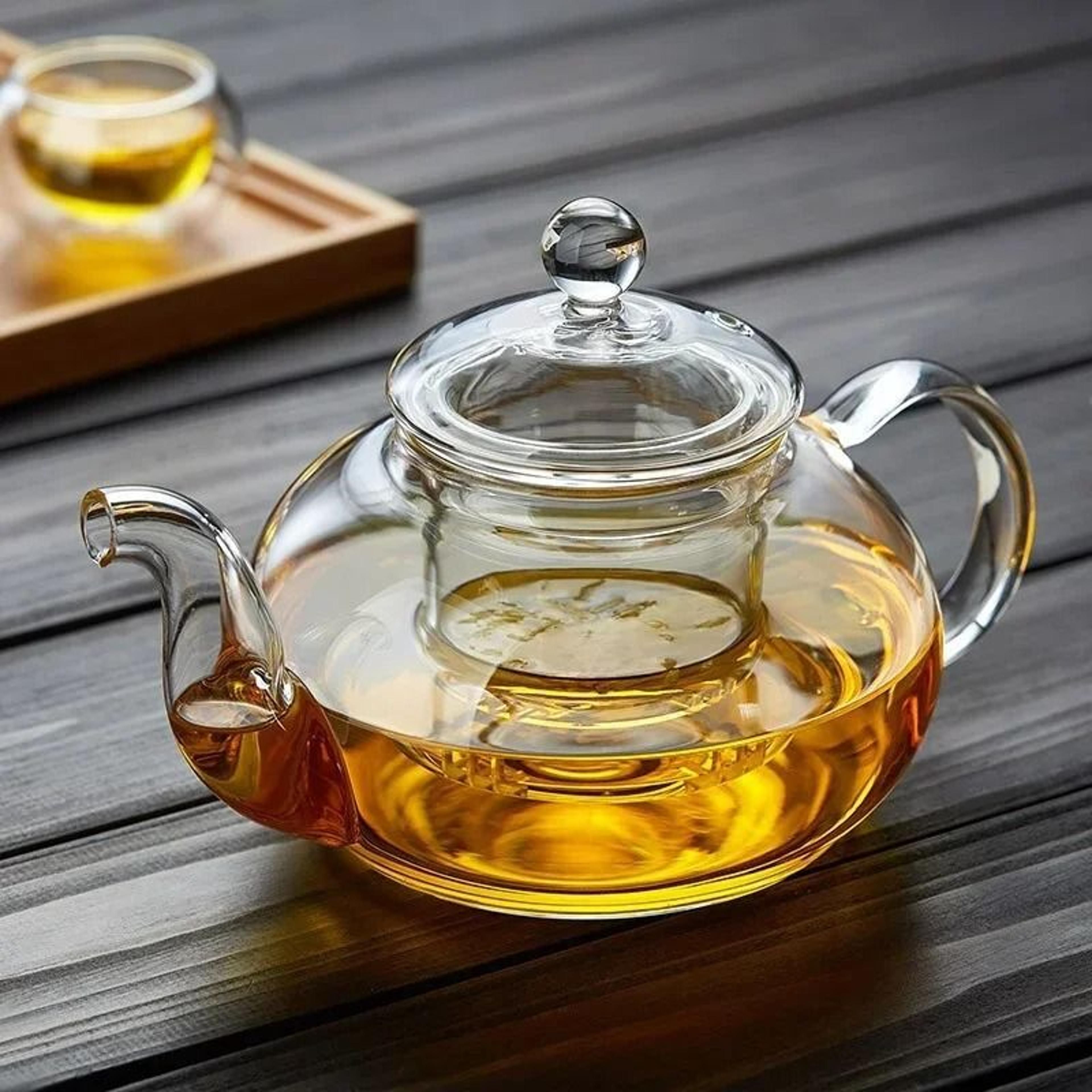 Heat Resistant Borosilicate Glass Tea Pot With Filter 2
