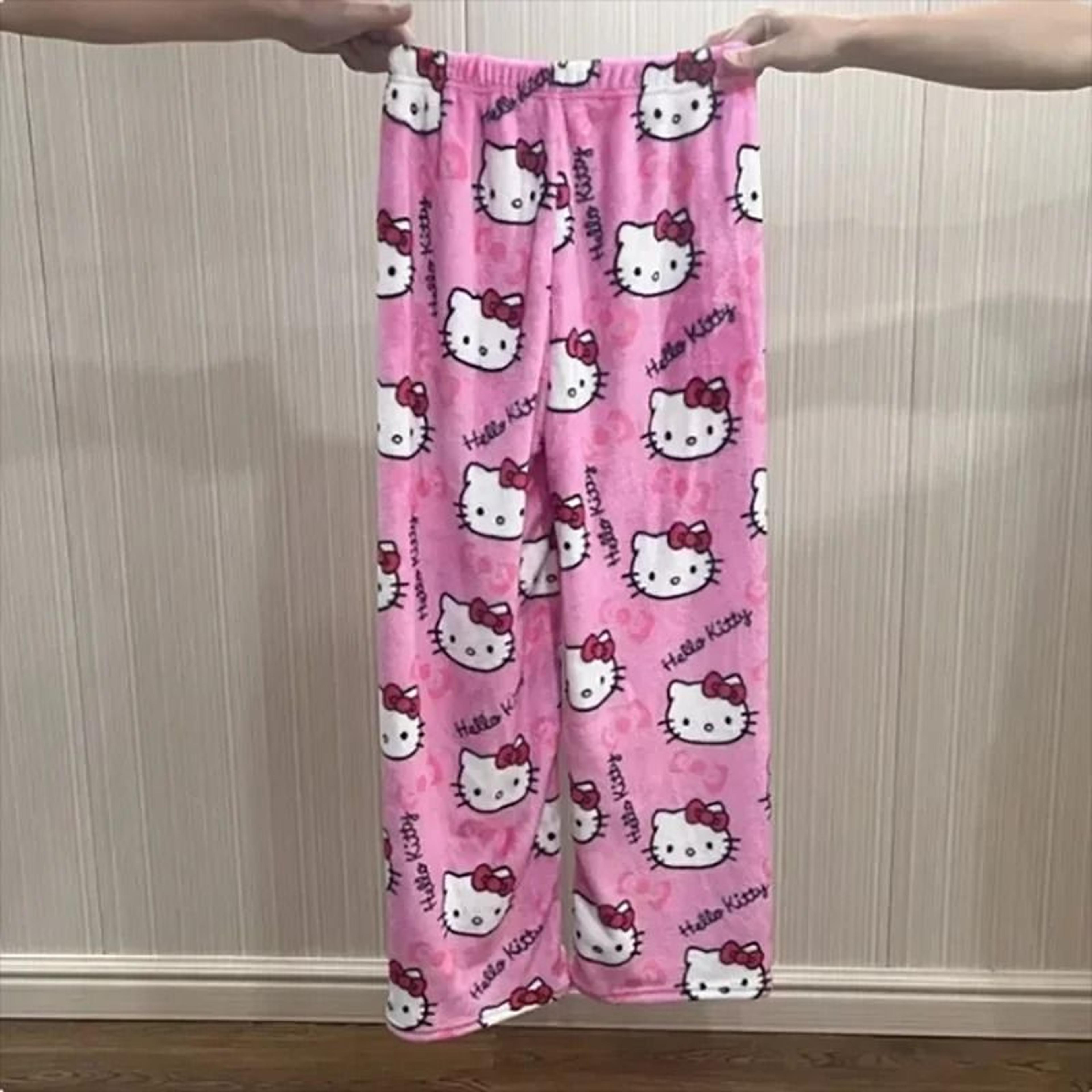 Cartoon Print Plush Lounge Pajama Pants For Women 4