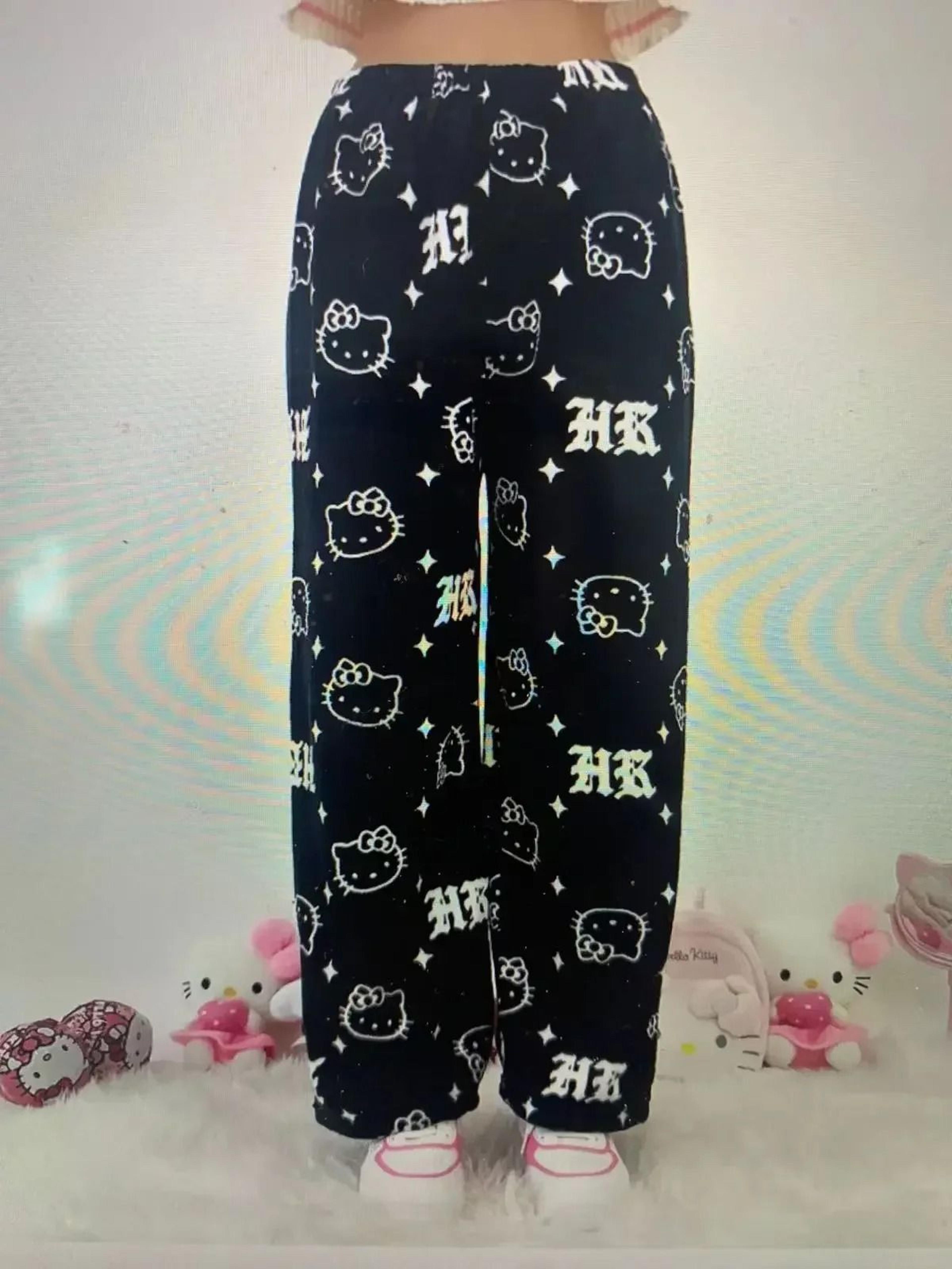 Cartoon Print Plush Lounge Pajama Pants For Women 12
