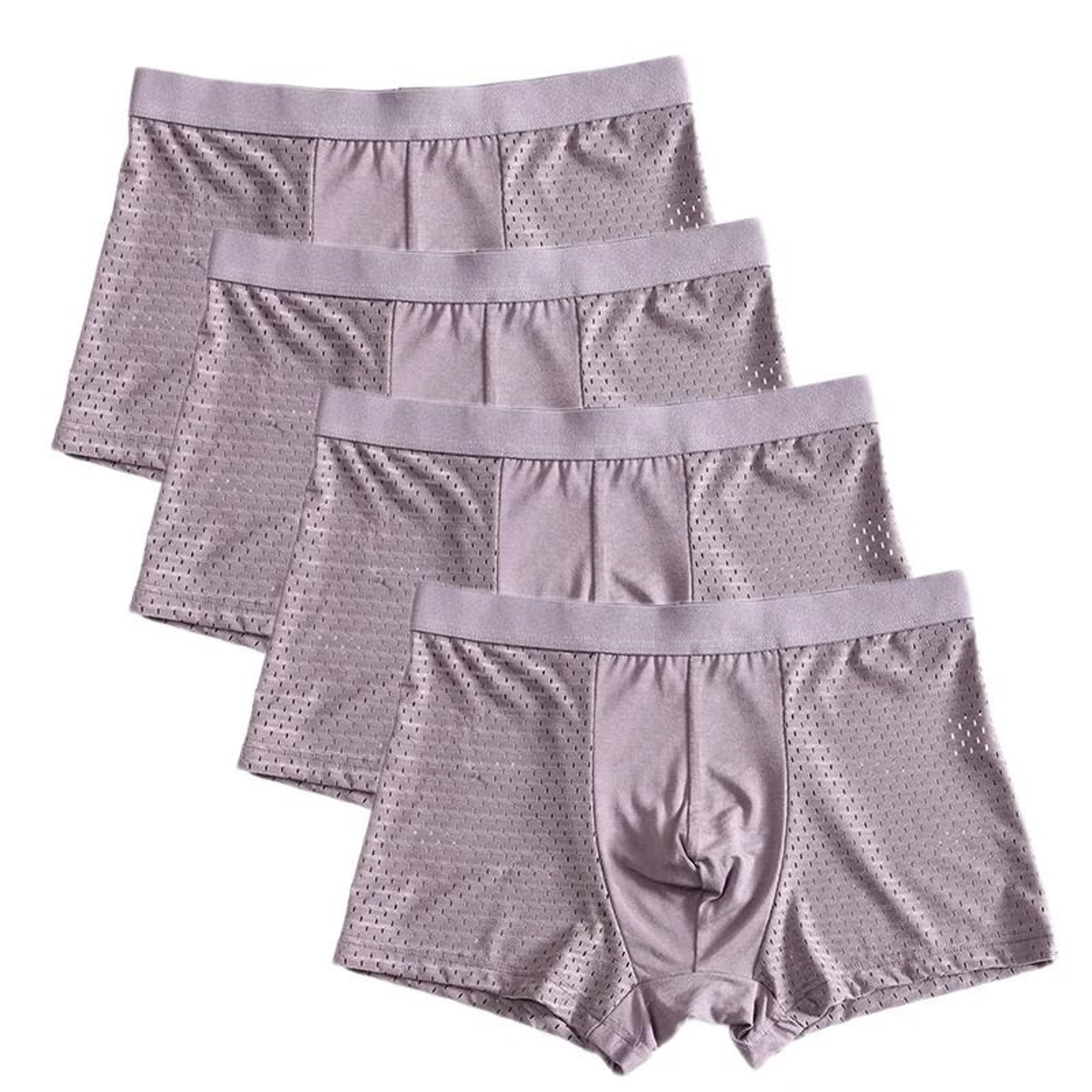 Plus Size Bamboo Fiber Mens Boxer Briefs Breathable Comfort Fit 4 Pack 8