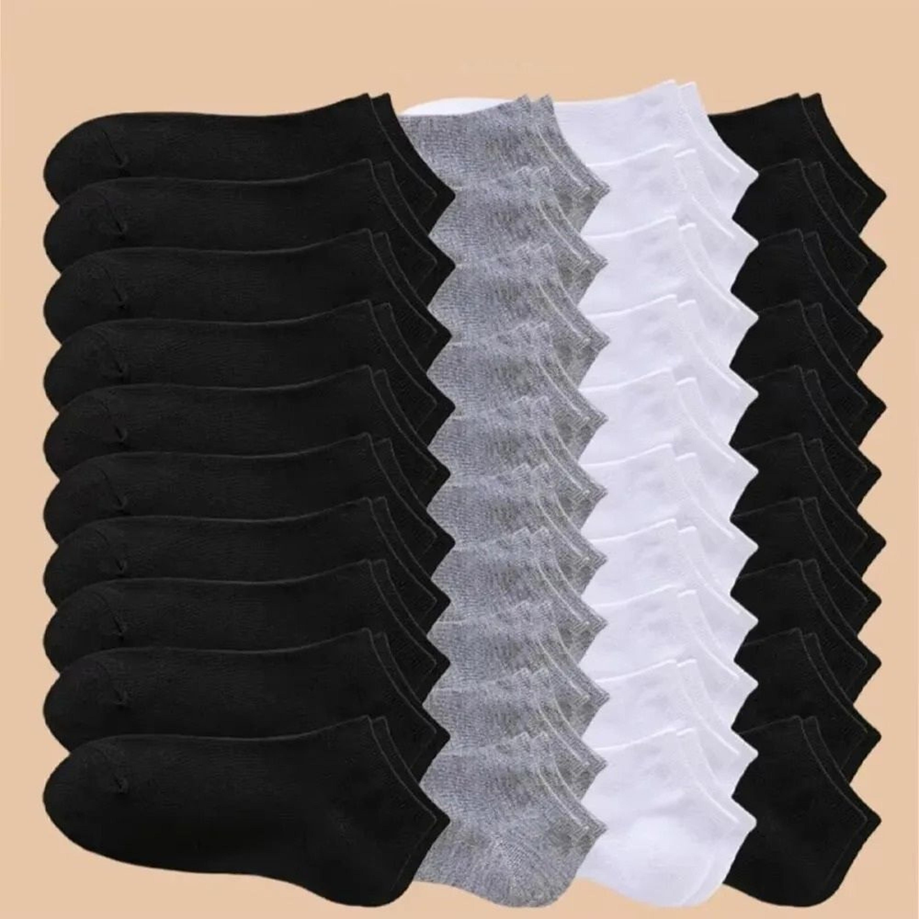 Unisex Solid Color Ankle Socks Soft Lightweight Low Cut Boat Socks 10 Pair Set 0