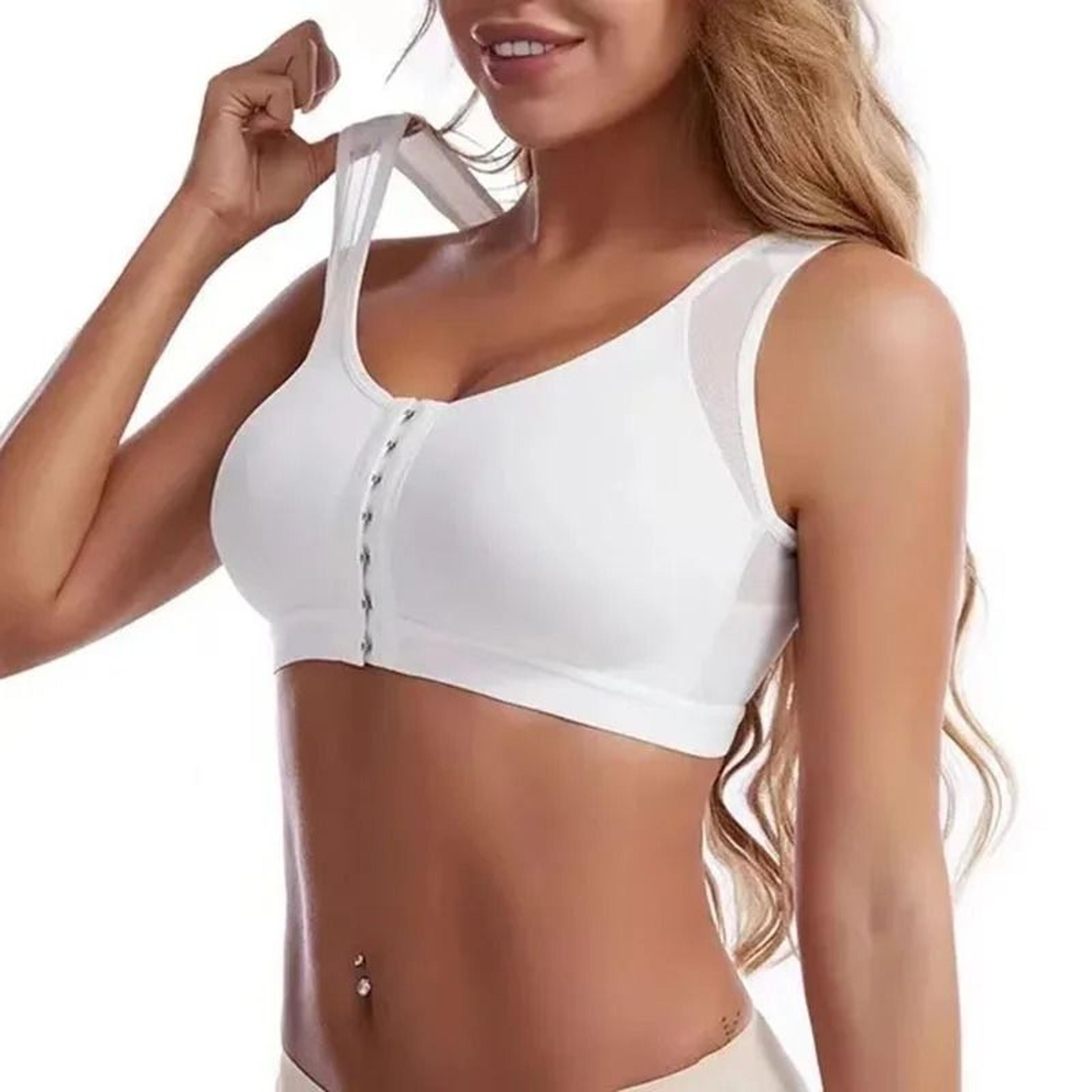 Front Closure Posture Corrector Bra Push Up Cross Back Support Vest S To 5XL 7