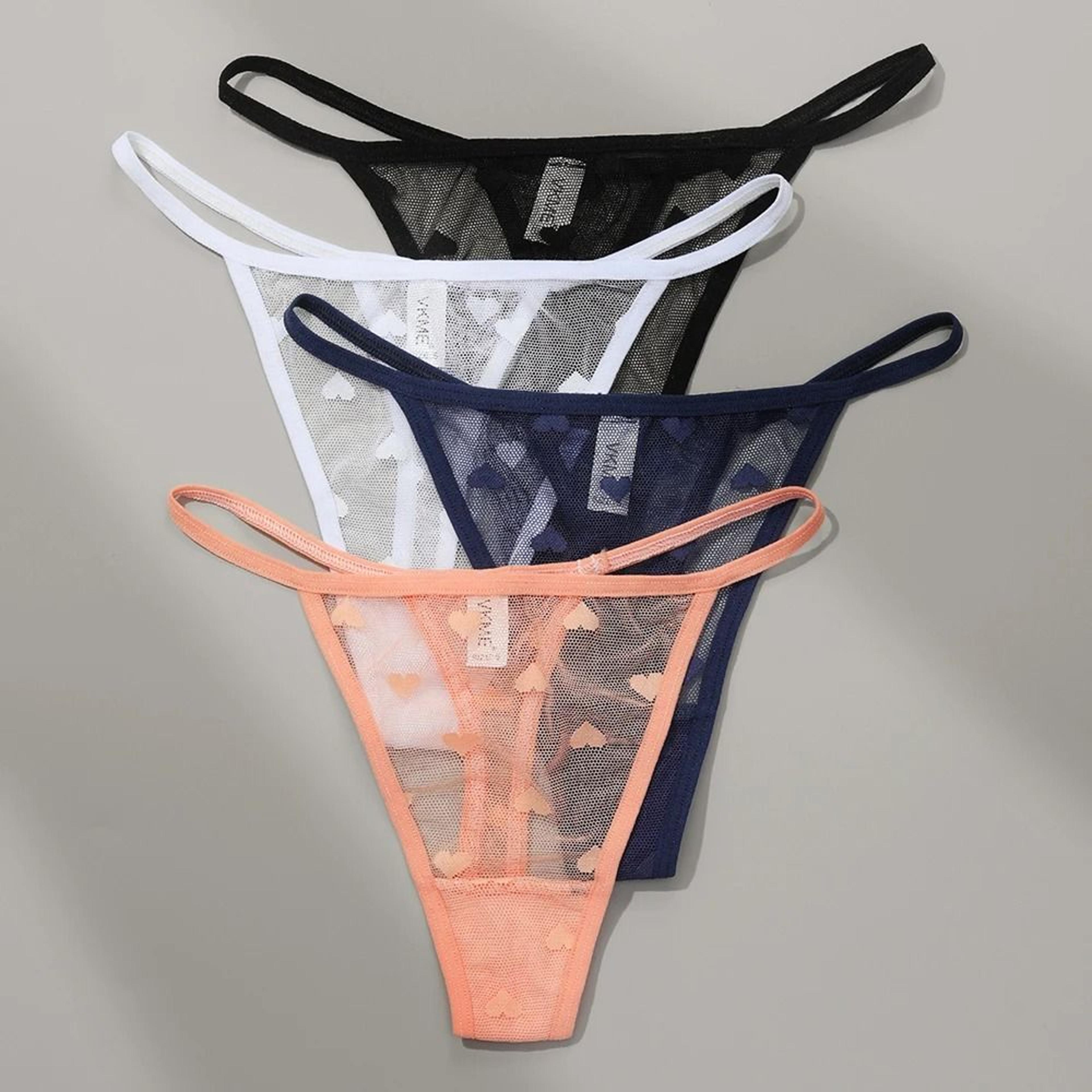 Sheer Lace Low Waist Thong Panties For Women 1