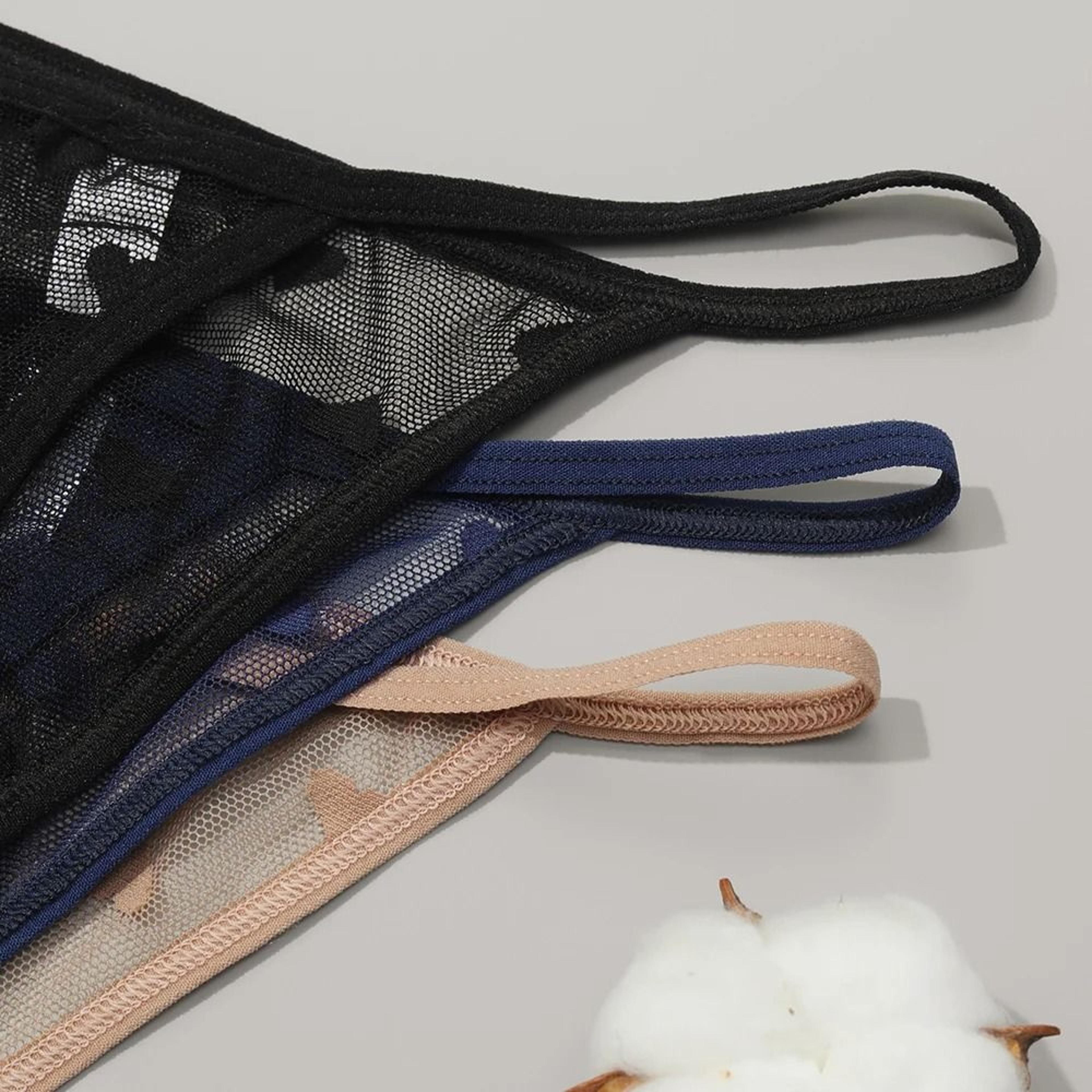 Sheer Lace Low Waist Thong Panties For Women 5