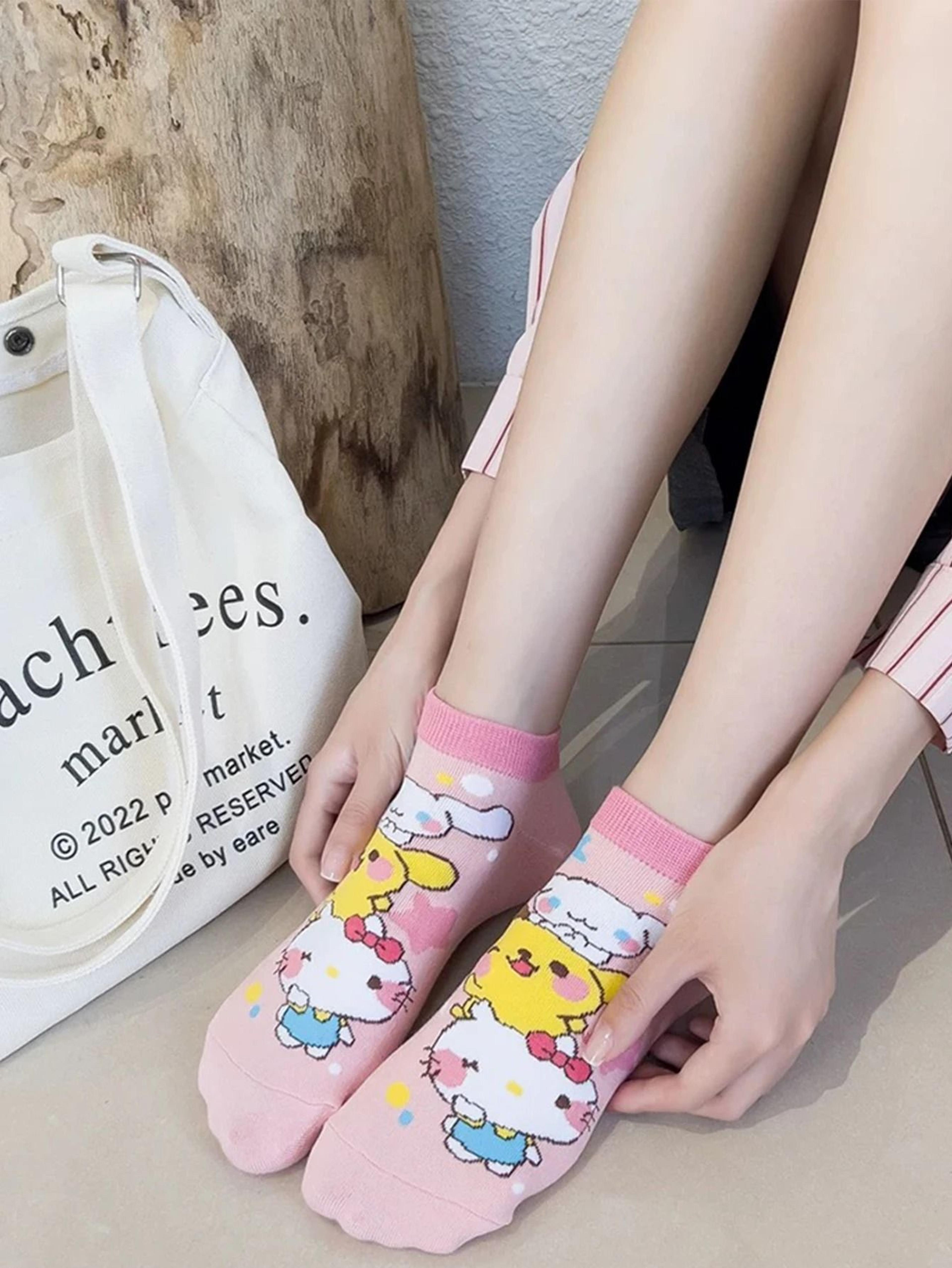 Cute Cartoon Short Socks For Women 5 Pair Random Set 2