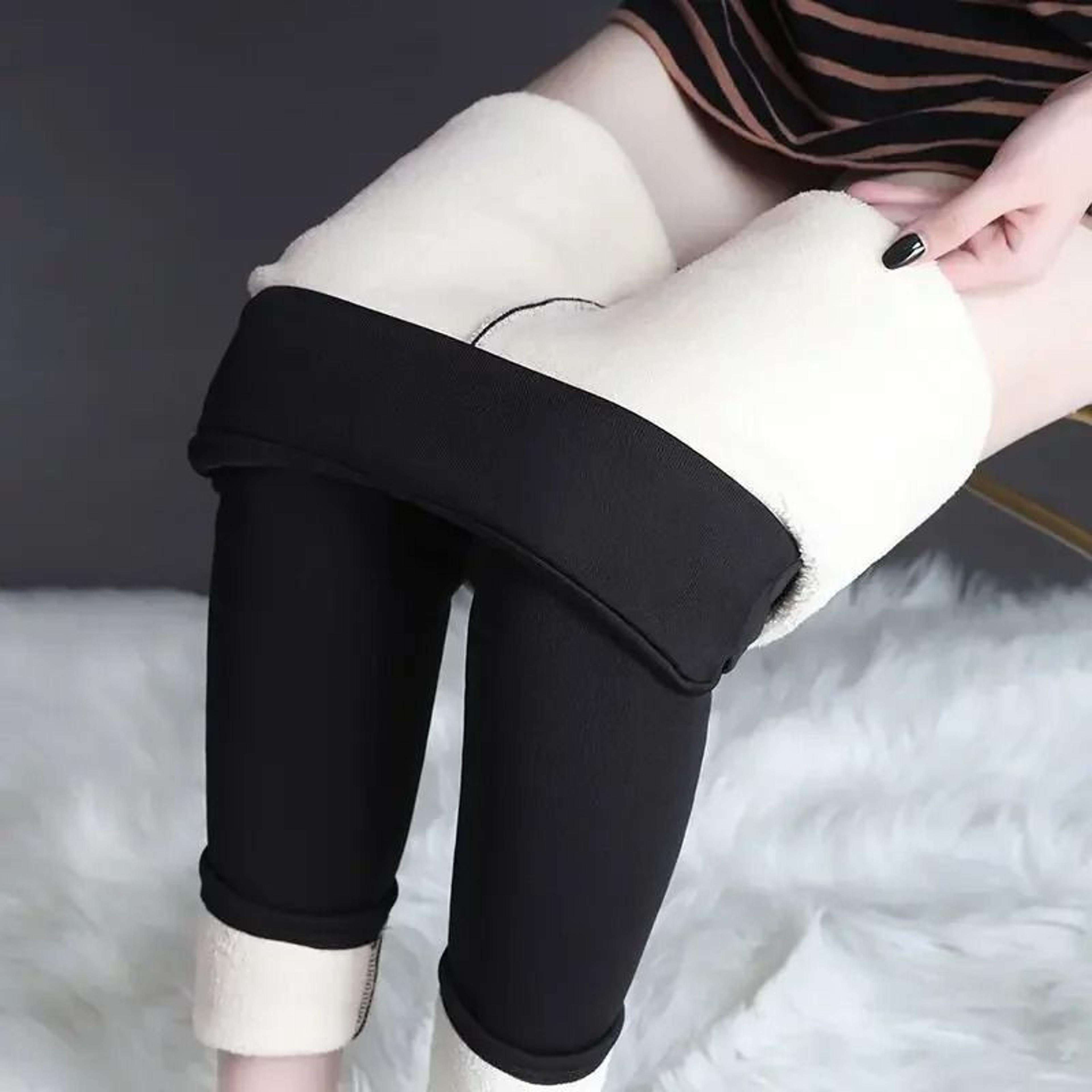 Thermal Fleece Lined Translucent Leggings For Women 16