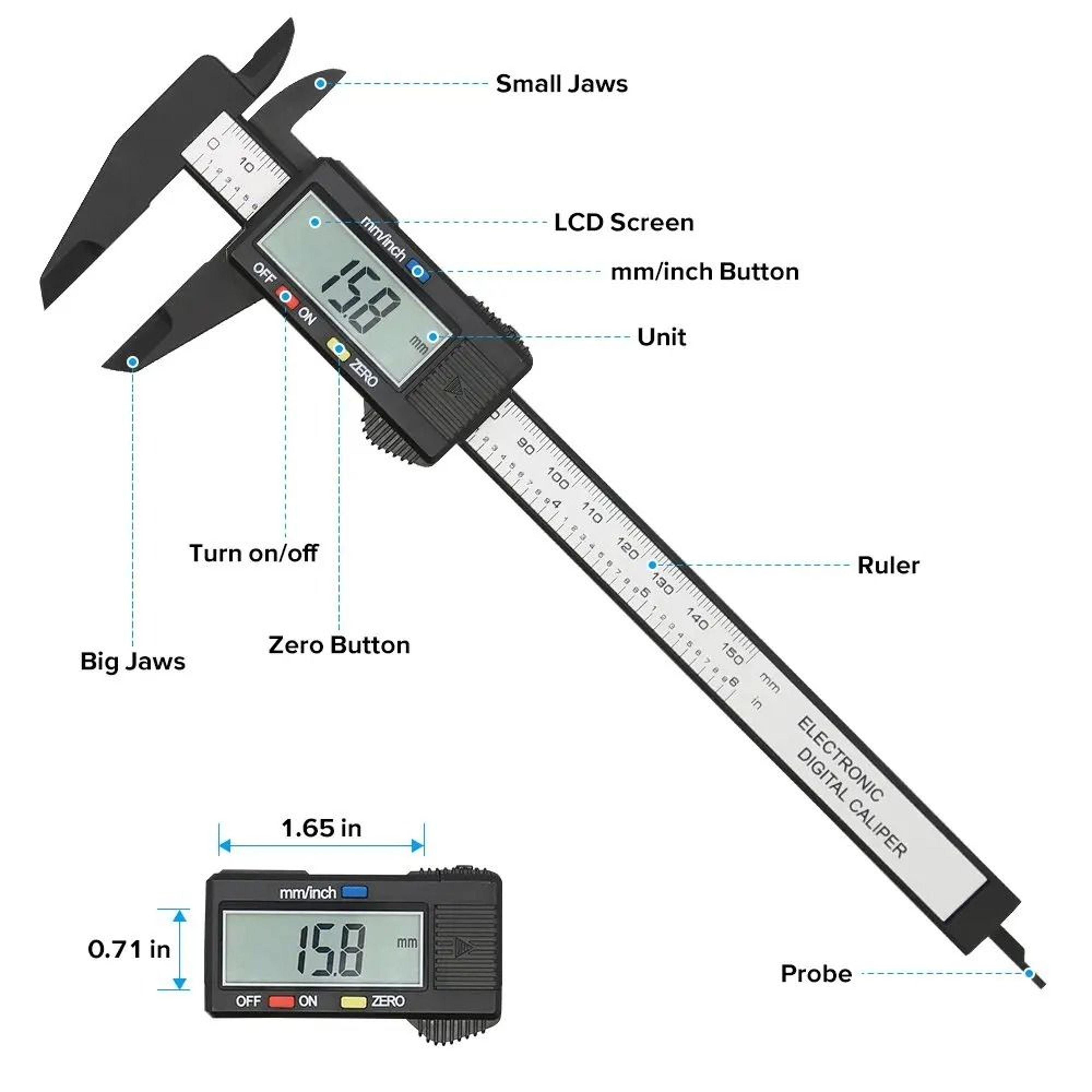 Digital Electronic Caliper Measuring Tool 100 Mm And 150 Mm 3