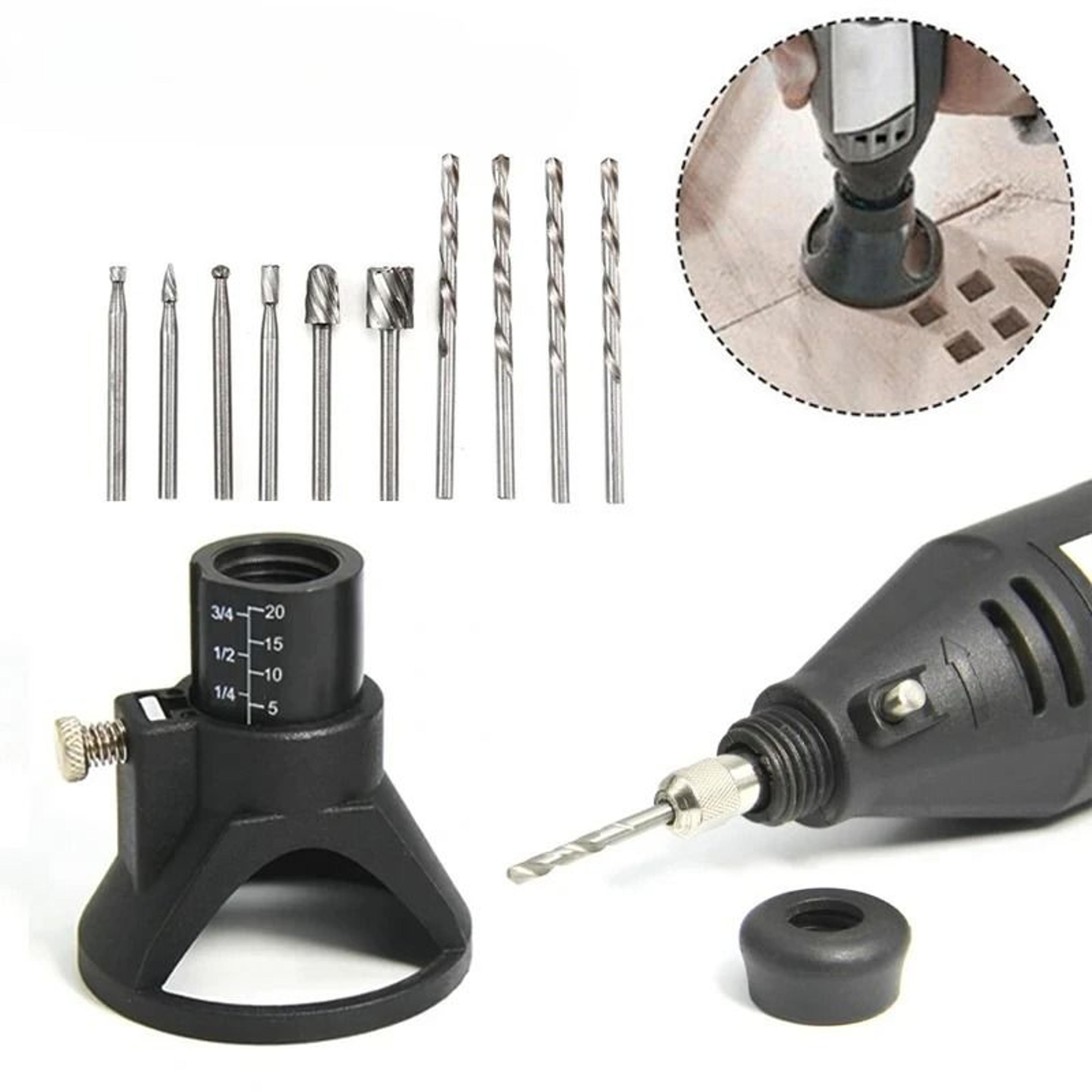 Rotary Multi Tool Cutting Guide Attachment With Router Bits Set 0