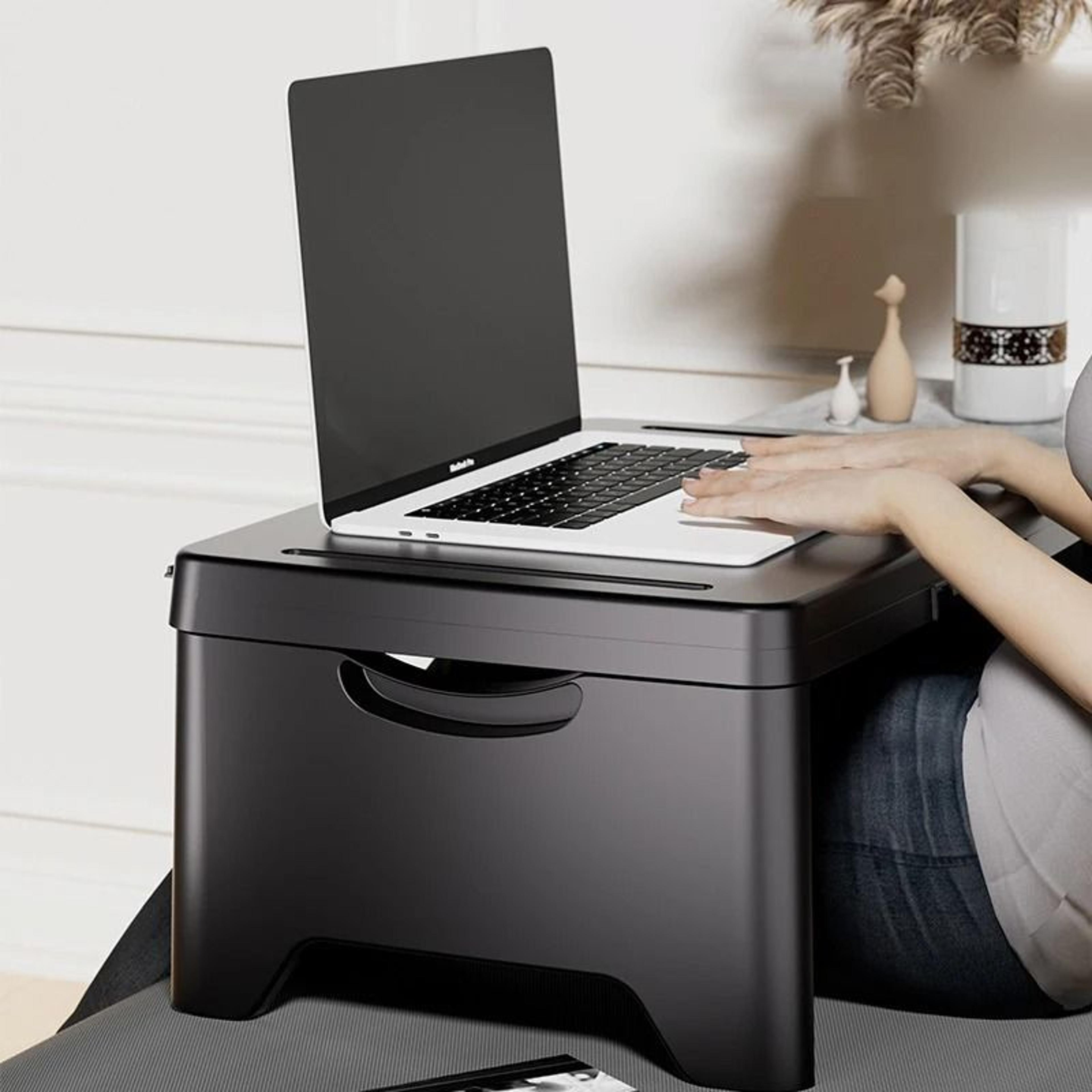 Portable Foldable Laptop Desk With Storage Handle 0