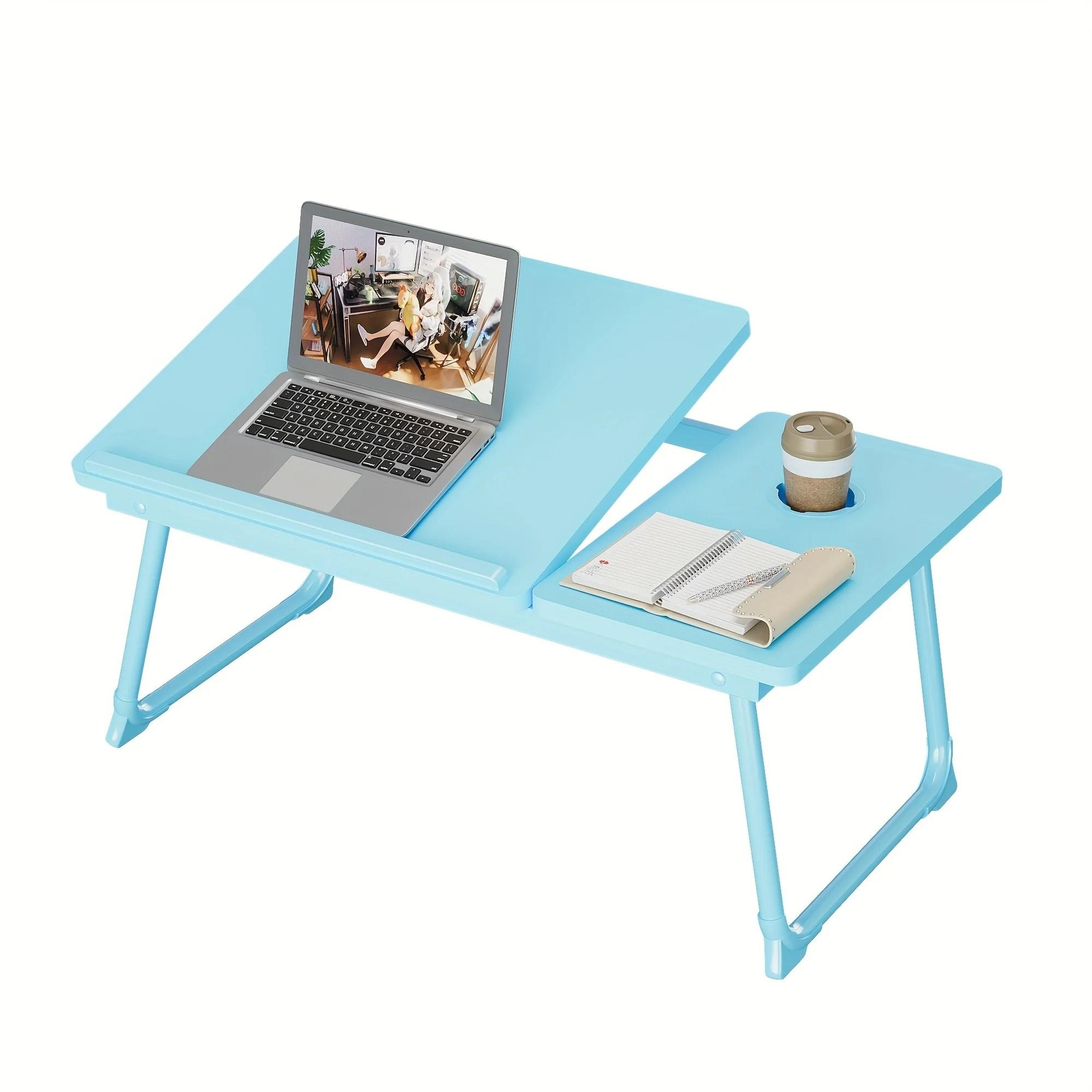 Foldable Laptop Bed Desk Tray With Cup Holder 9