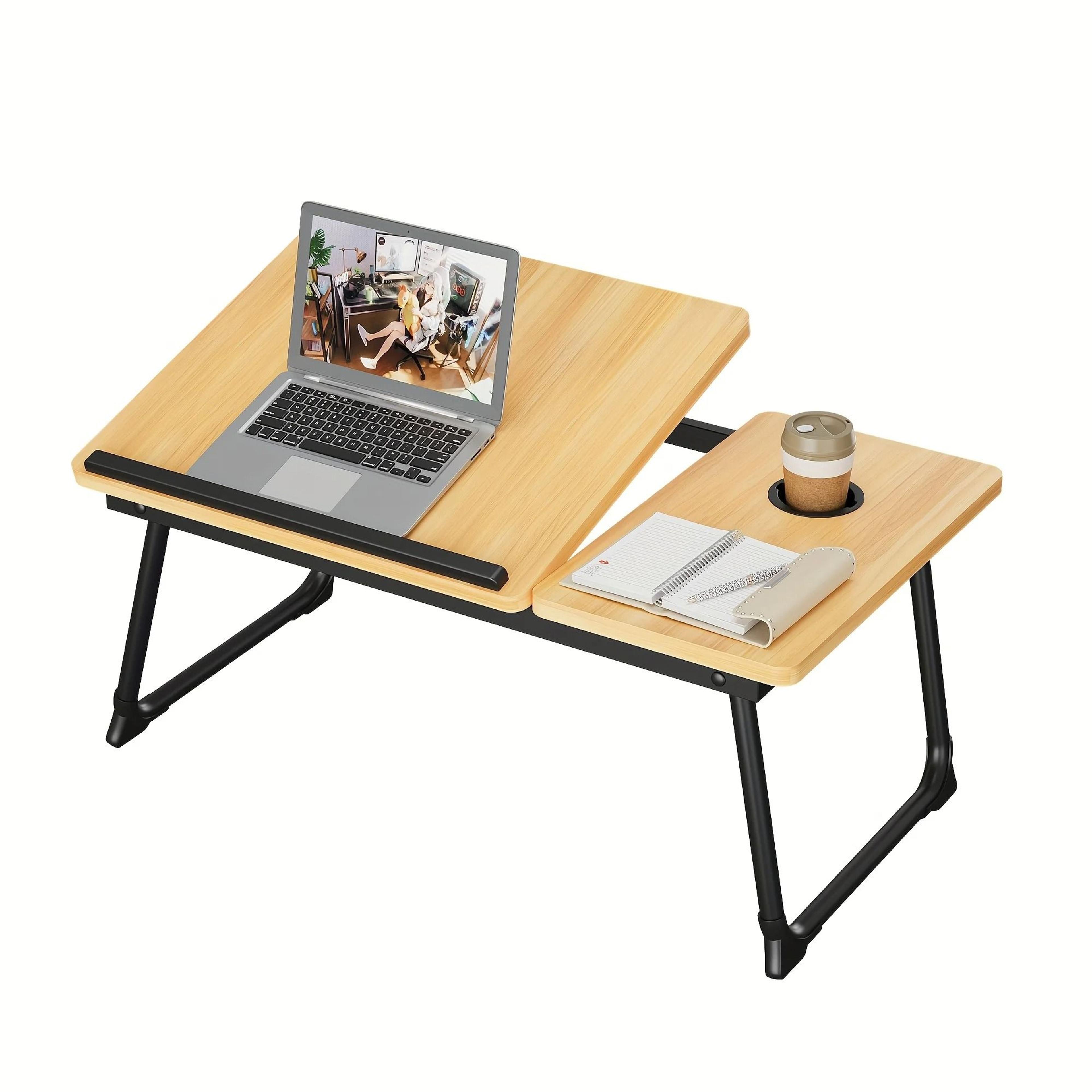 Foldable Laptop Bed Desk Tray With Cup Holder 8