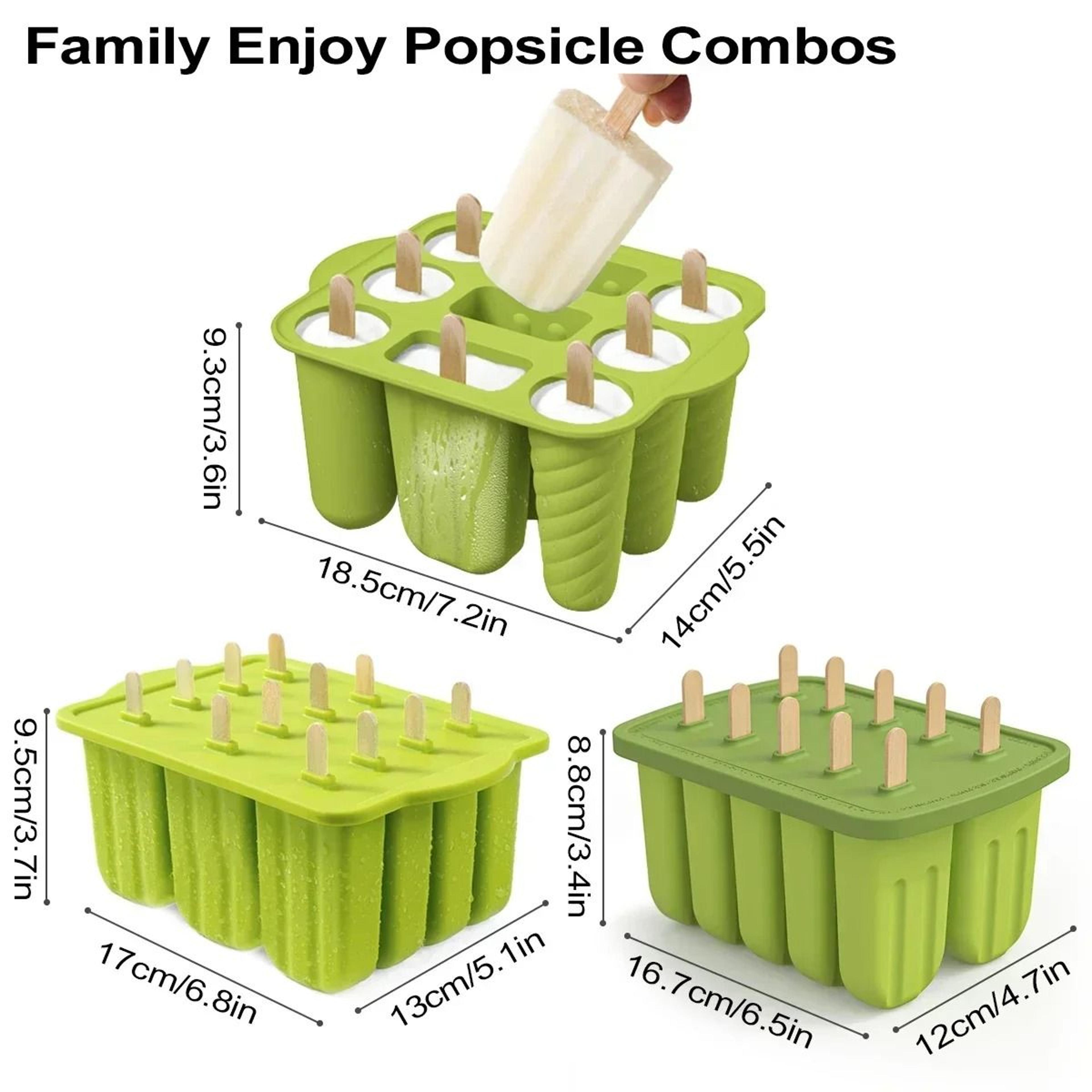Reusable Silicone Popsicle Molds With Wooden Sticks 2
