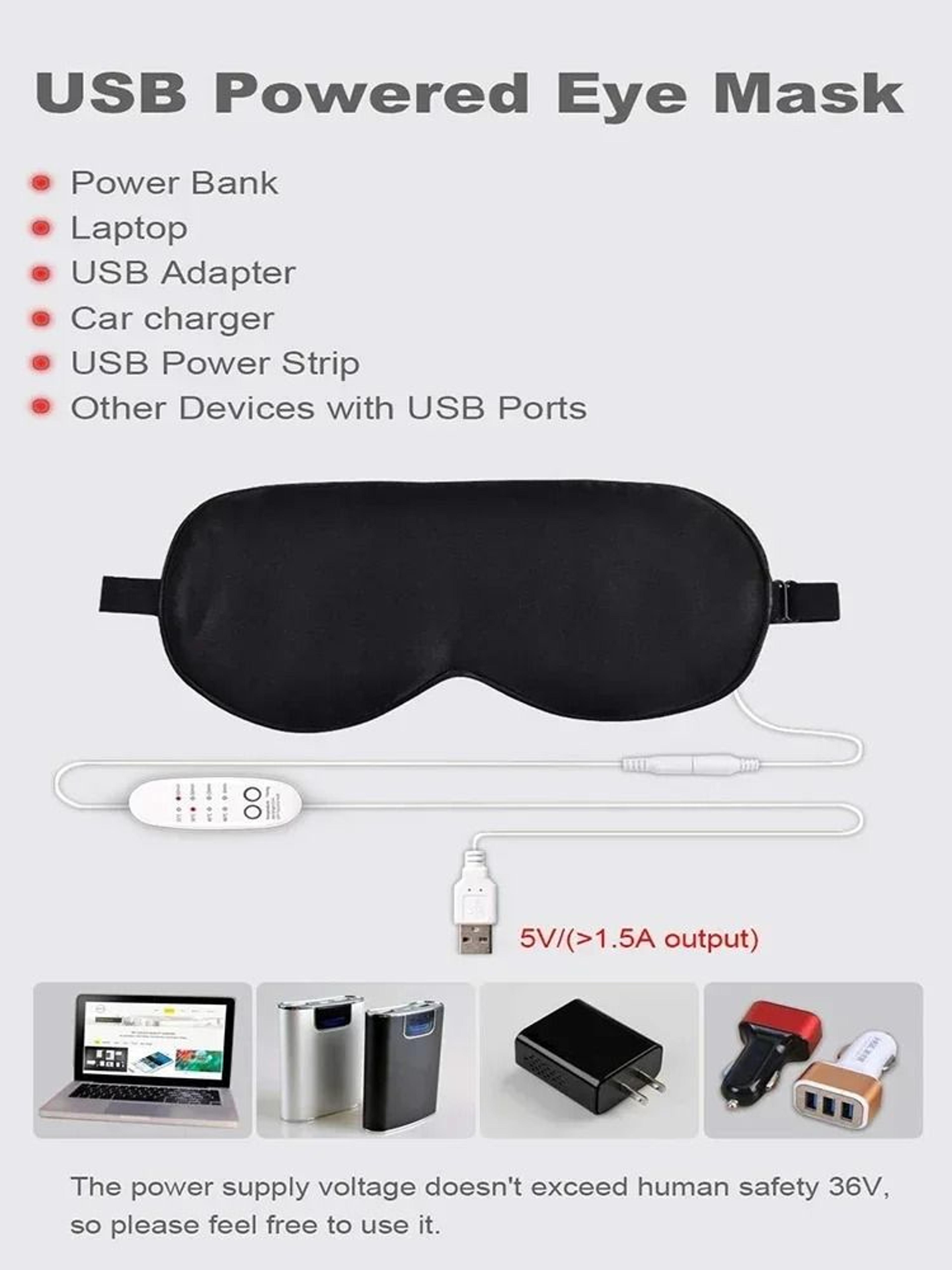 USB Heated Silk Eye Mask With Adjustable Temperature And Timer 2