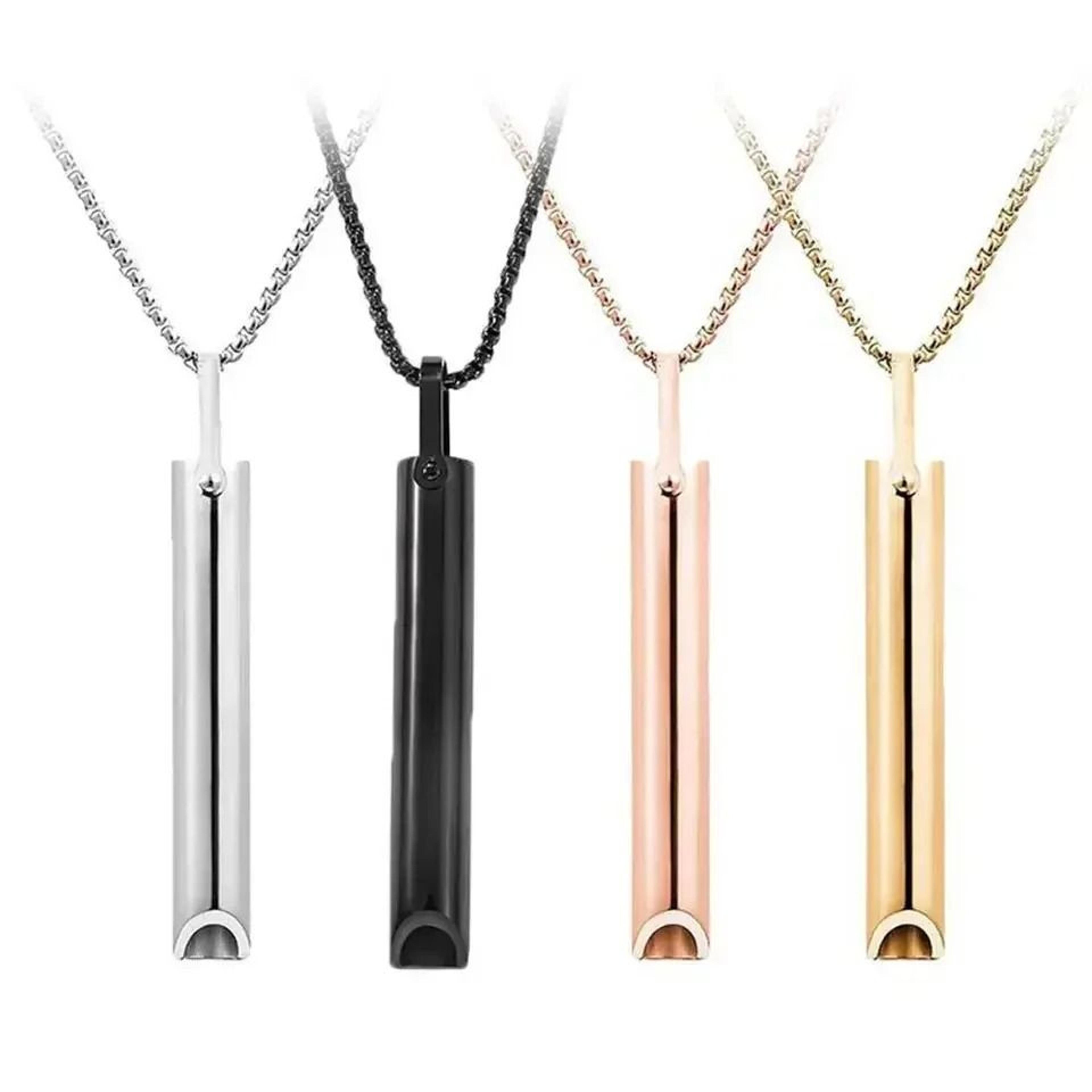 Stainless Steel Mindfulness Whistle Necklace For Stress Relief 3