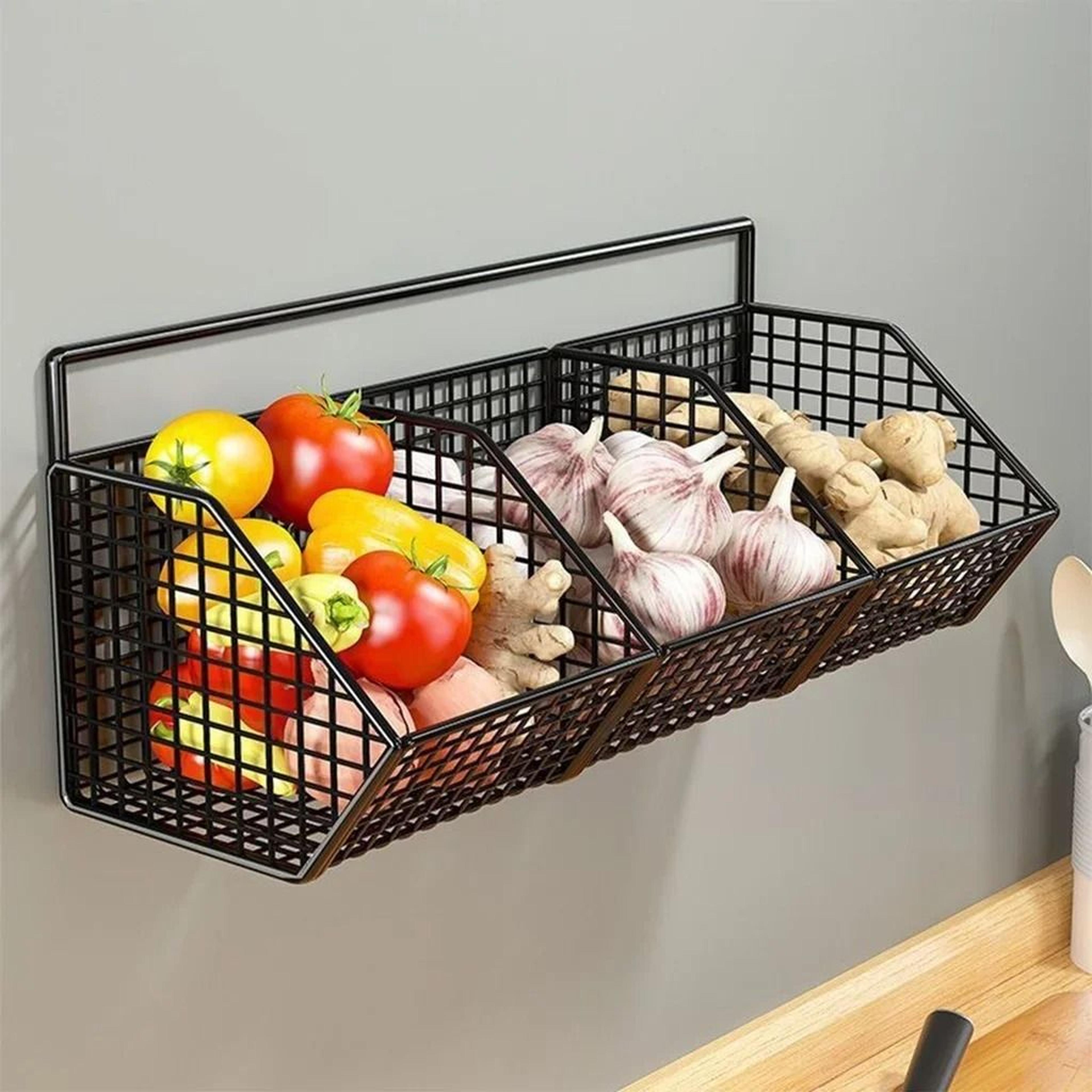 Wall Mounted Wire Kitchen Storage Basket For Vegetables 1