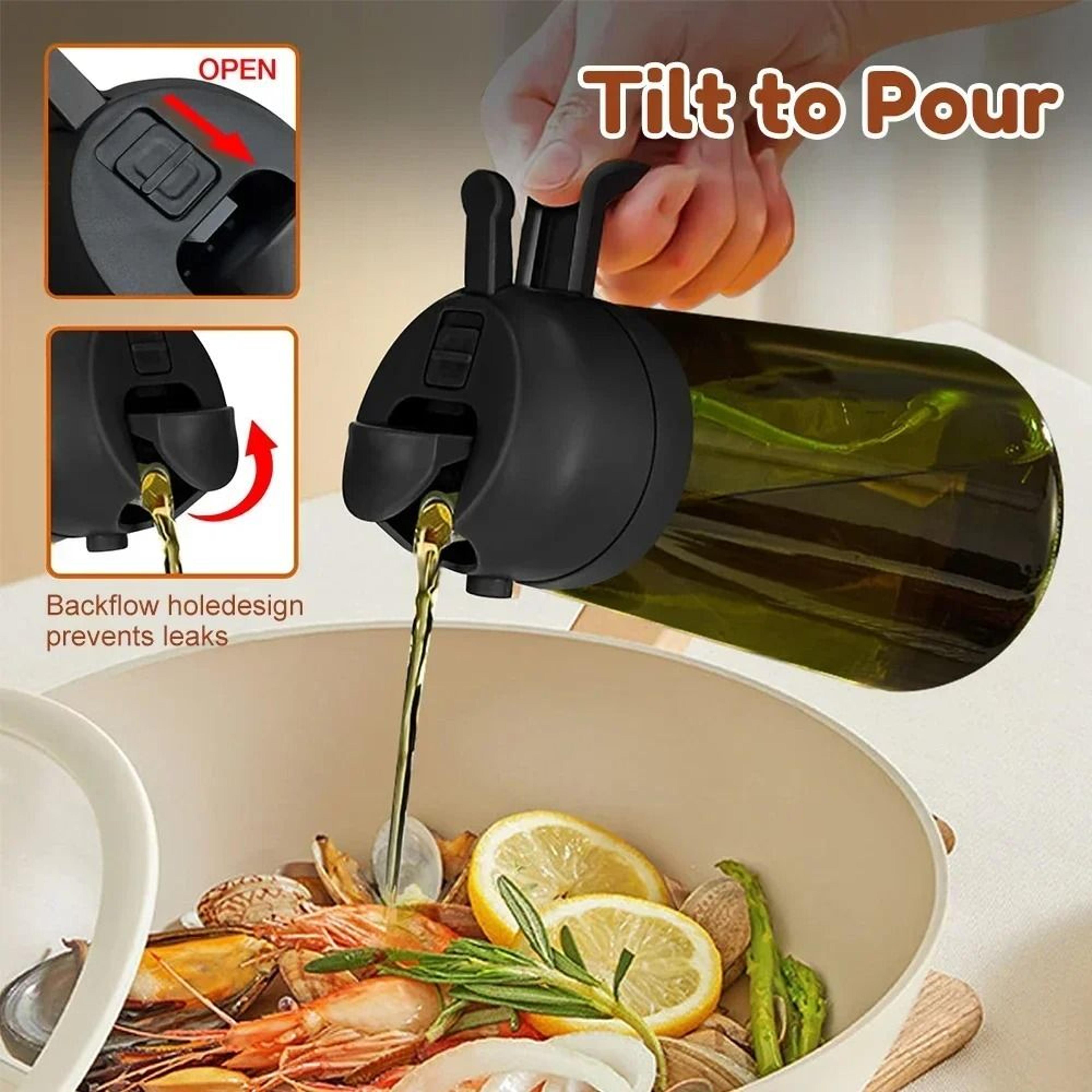 Dark Glass Olive Oil Sprayer And Dispenser Bottle 1