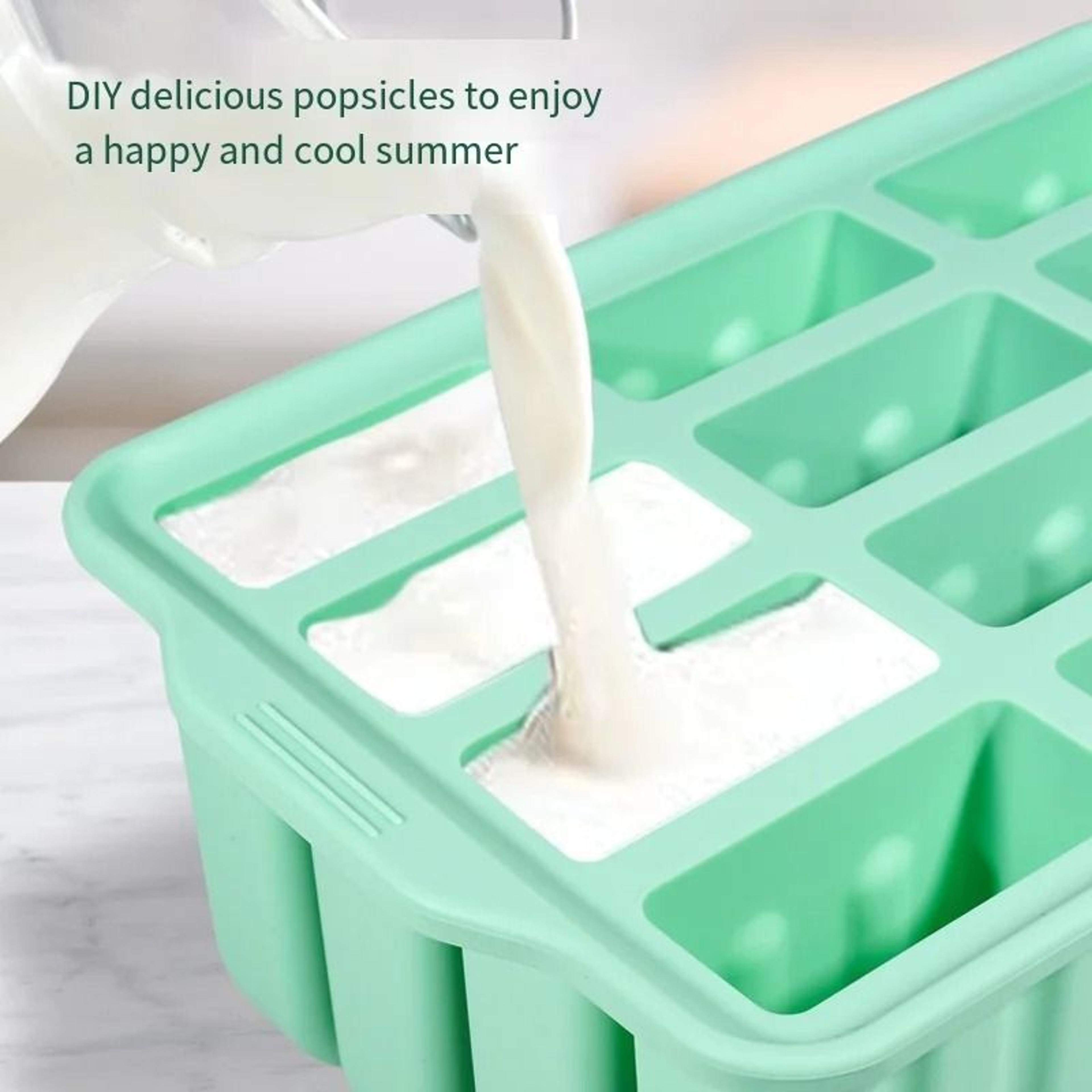 Silicone Popsicle Mold Tray With Lid For Homemade Desserts 3