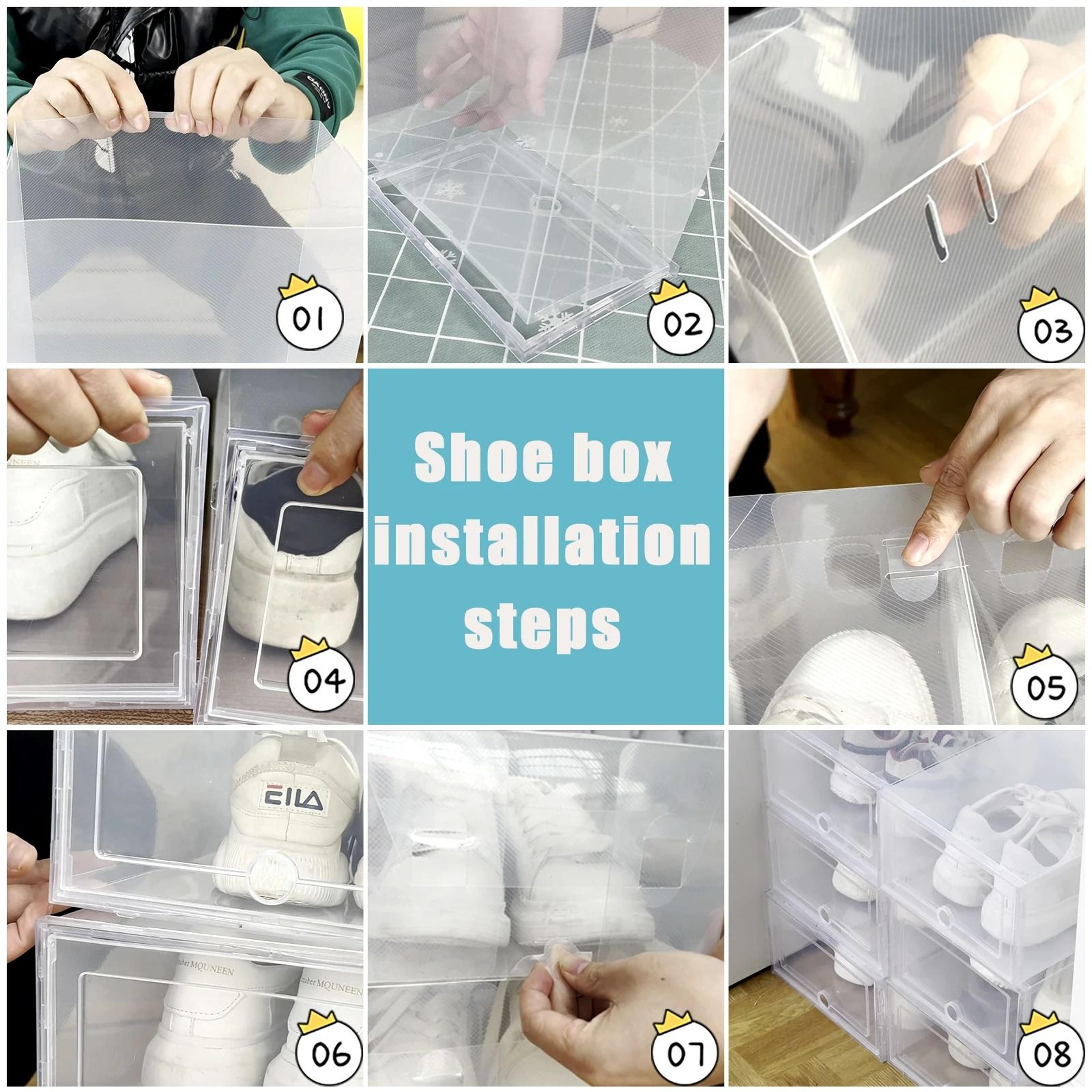Transparent Shoe Storage Boxes Set Dustproof Organizer 3