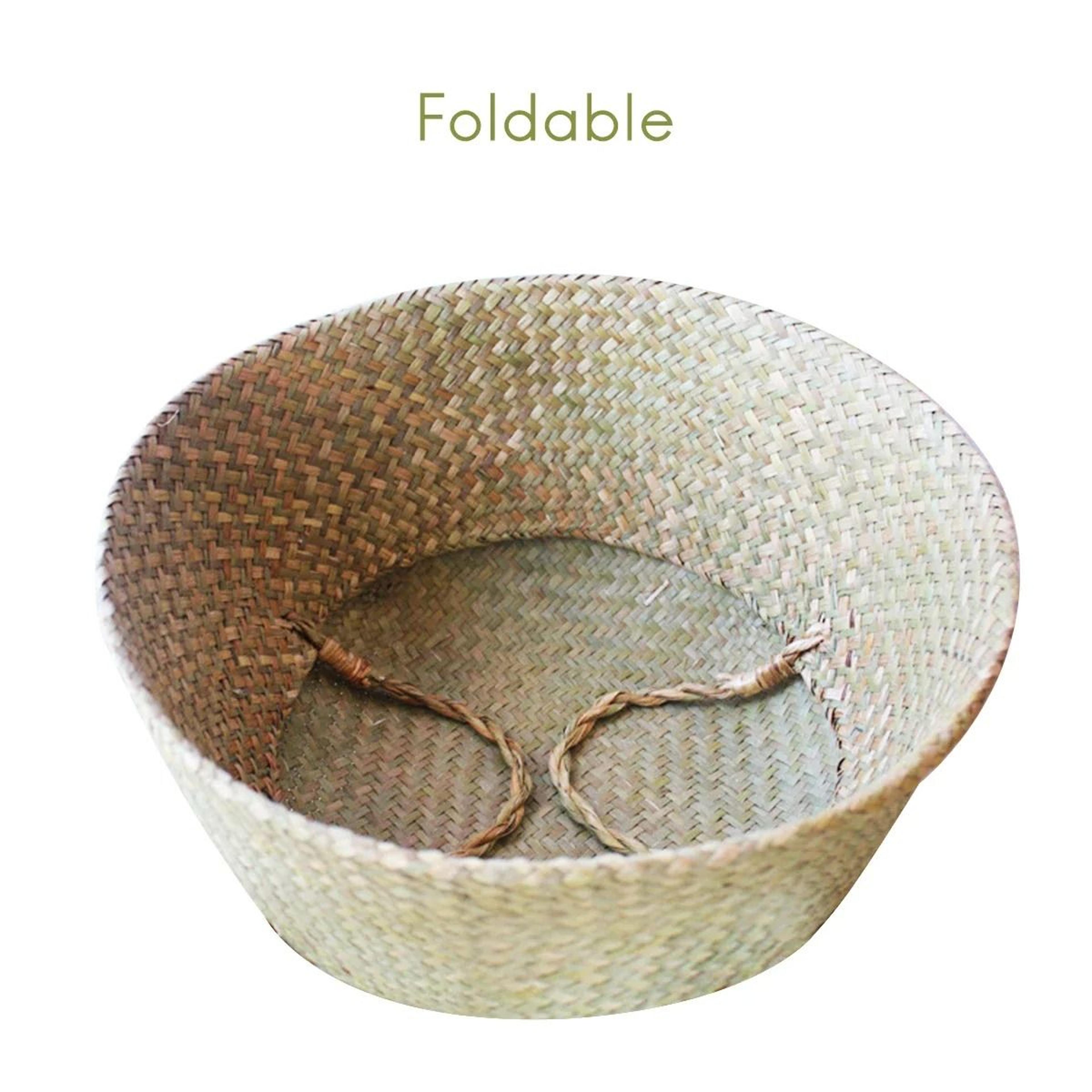 Handwoven Seagrass Storage Basket With Handles 4