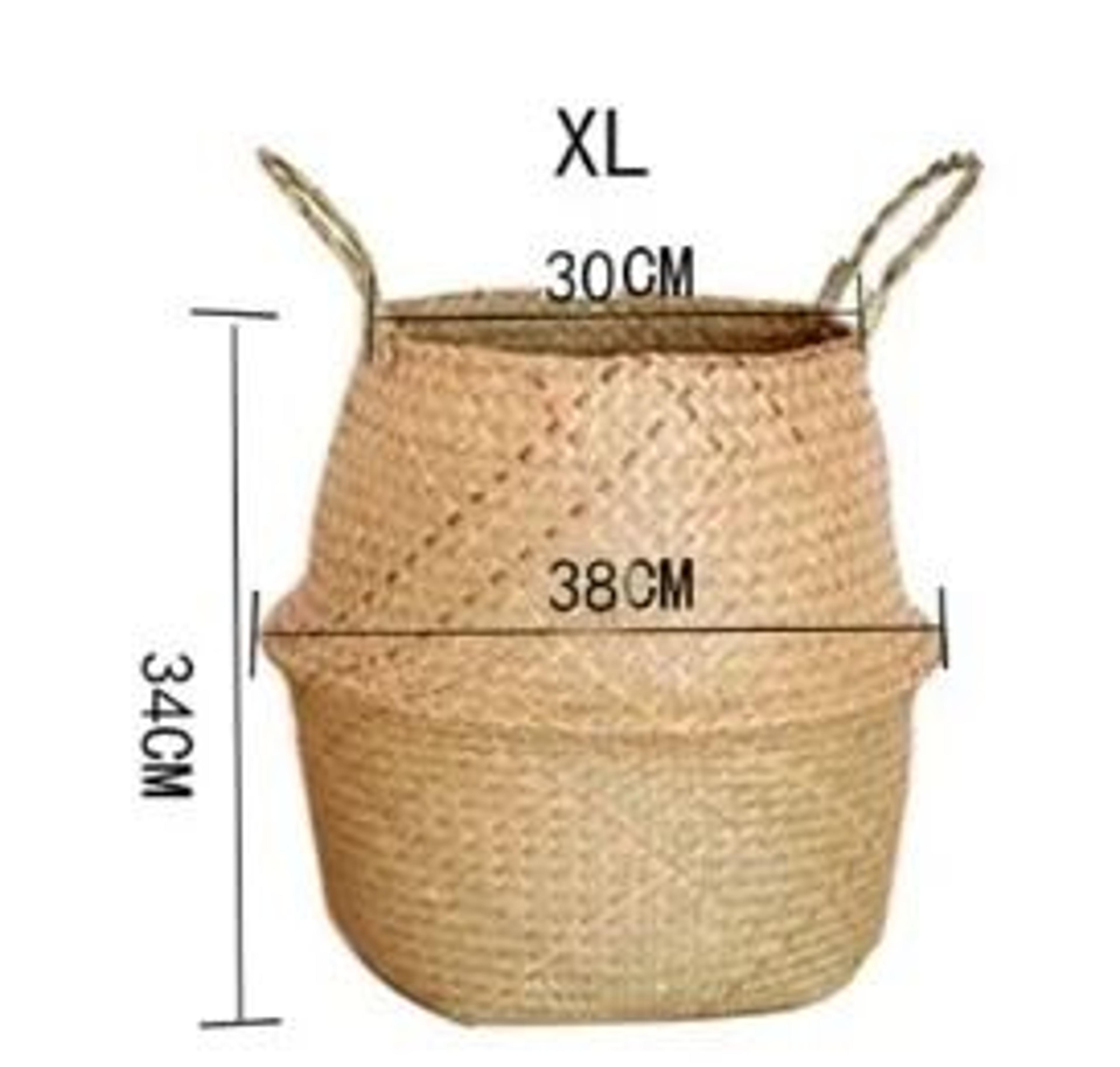 Handwoven Seagrass Storage Basket With Handles 9
