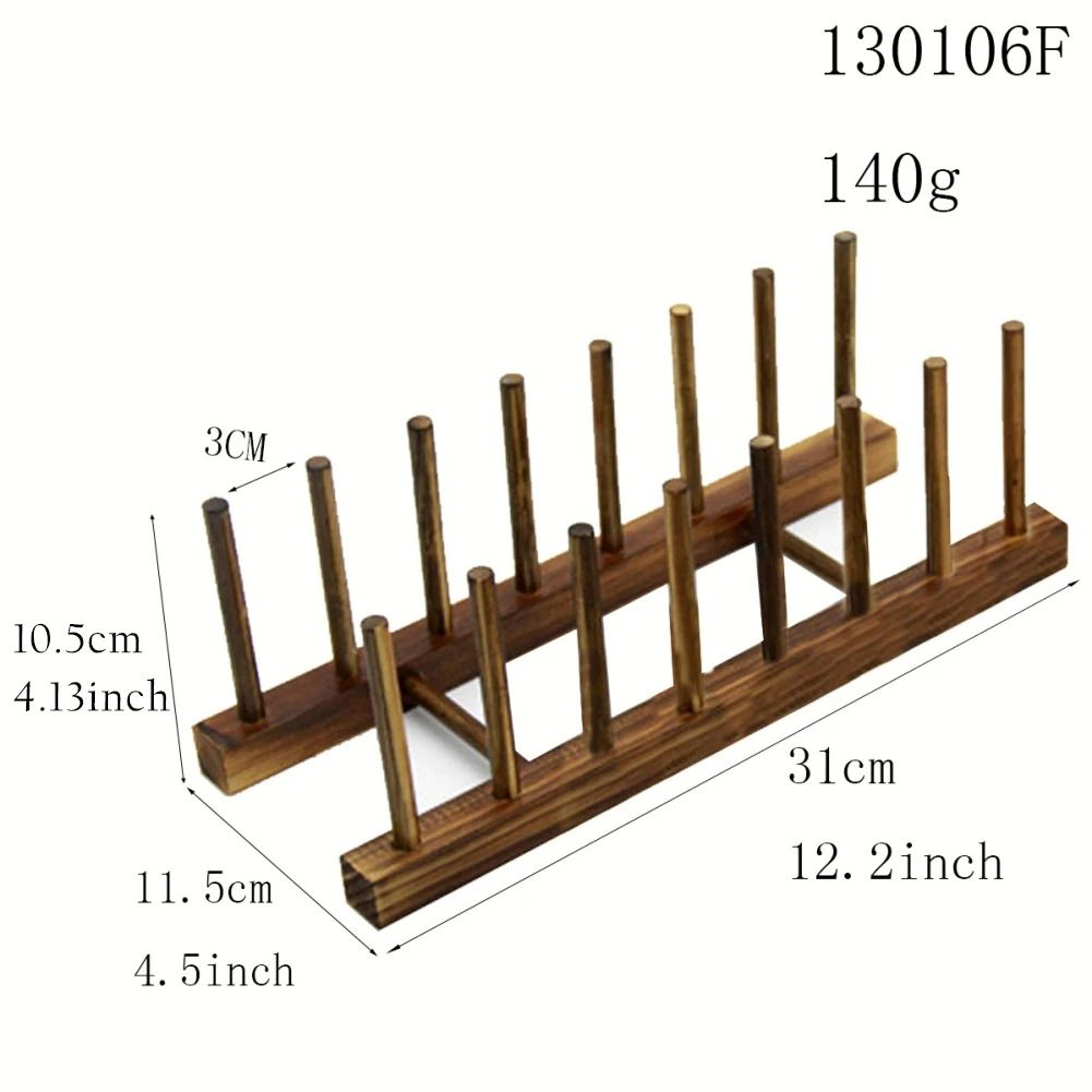Bamboo Wooden Dish Drying Rack For Plates And Kitchen Storage 10