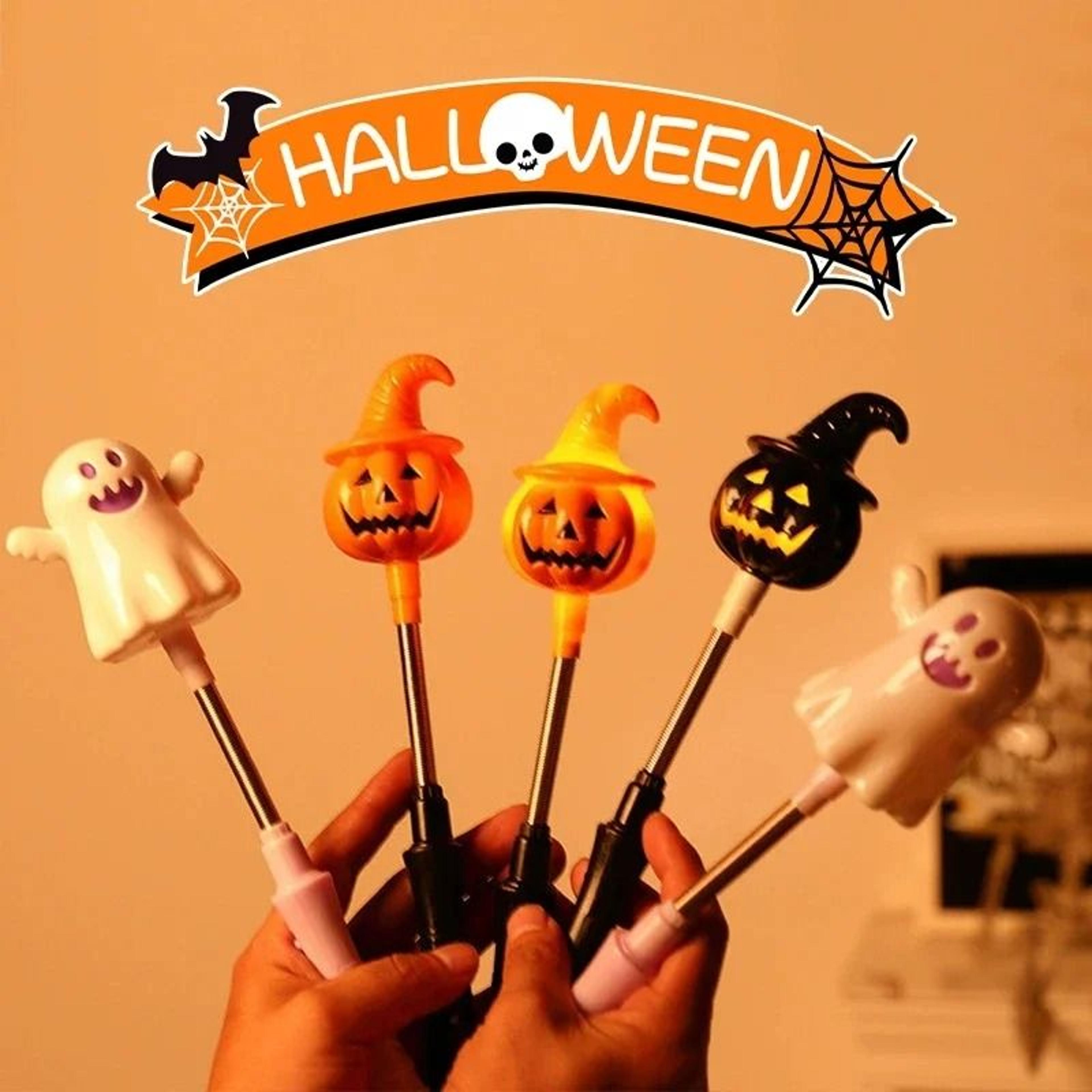 Halloween Pumpkin LED Hand Shaker Flashlight 3