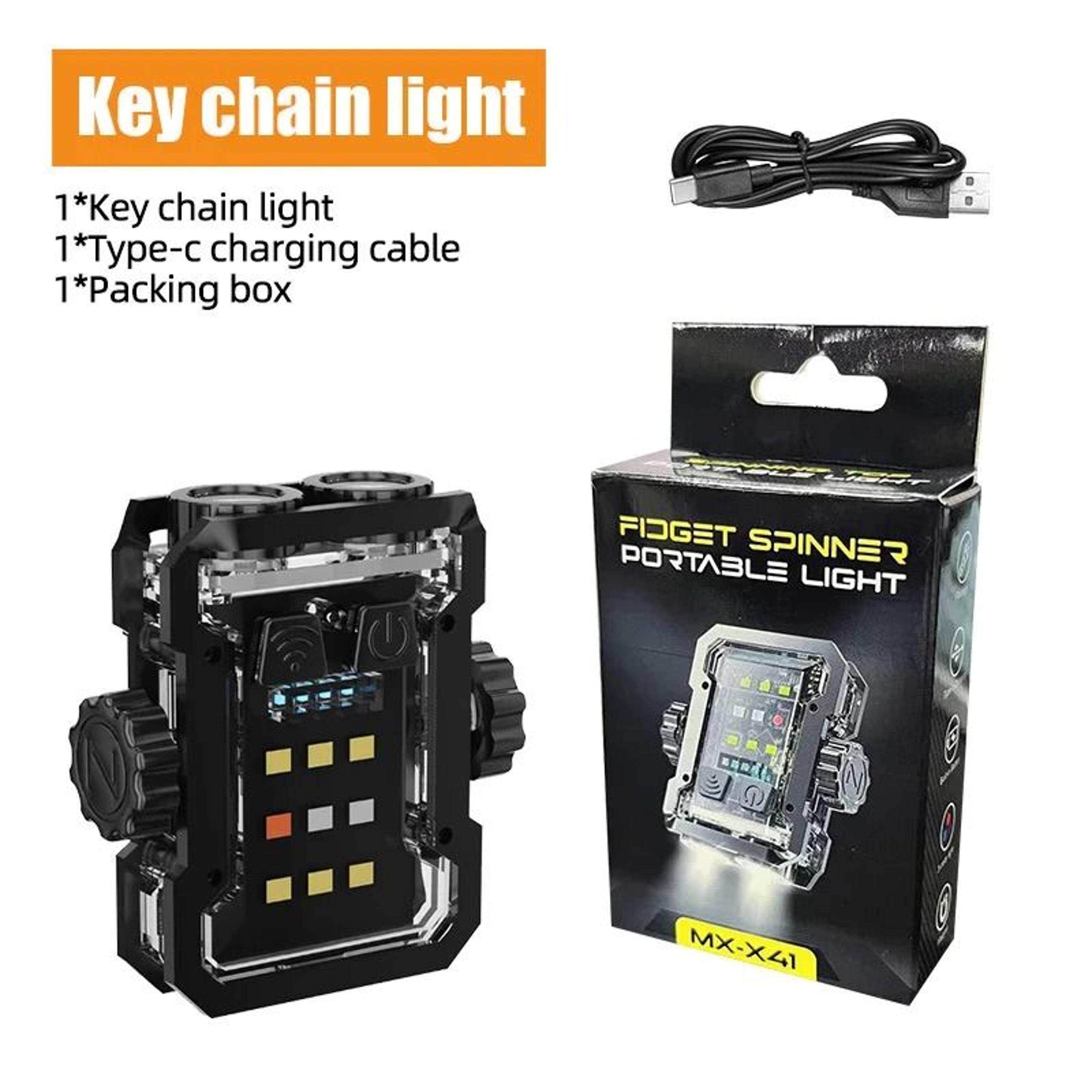 Portable Mini Keychain LED Flashlight With RGB Light 8