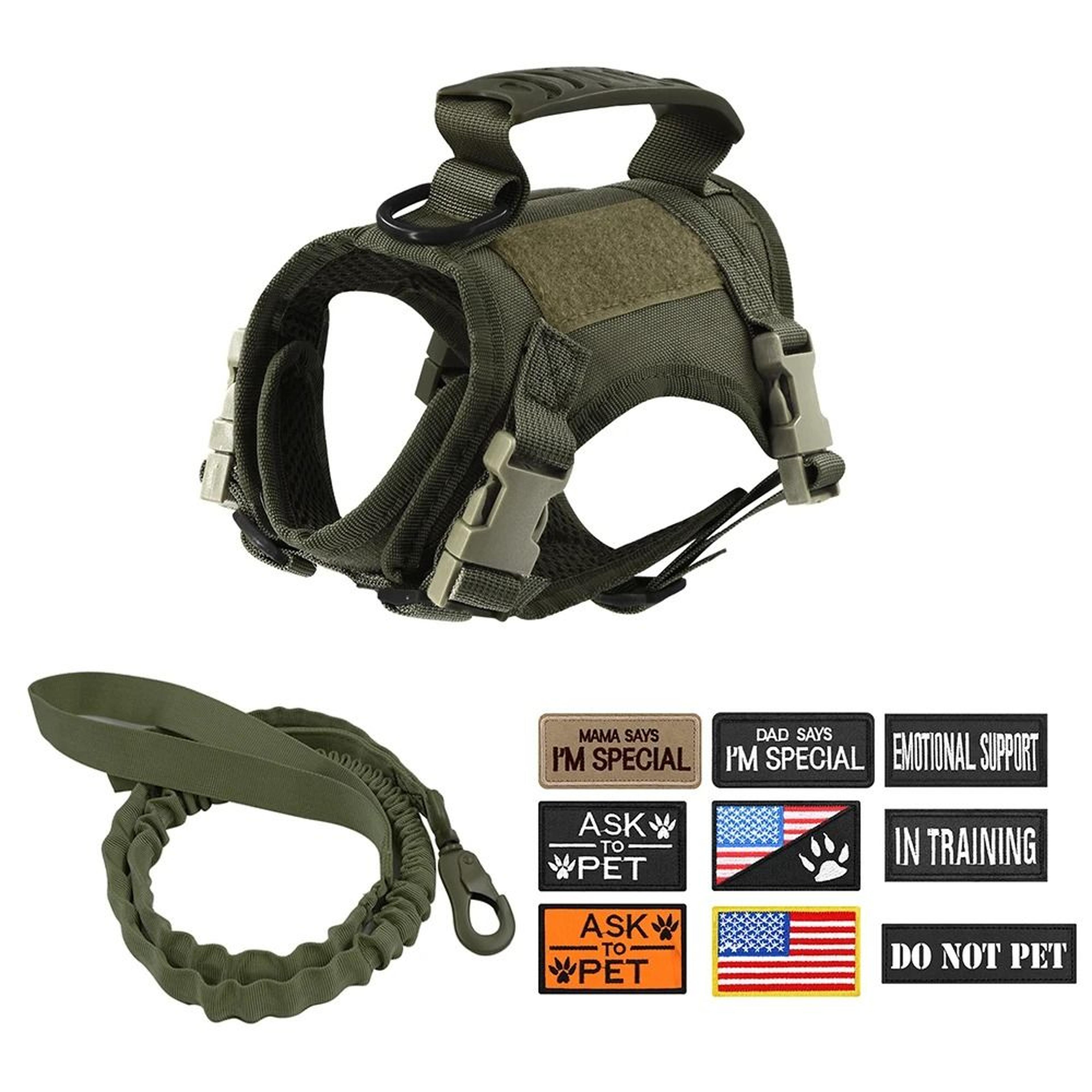 Tactical Cat Harness Leash Set With Patches And Handle 8