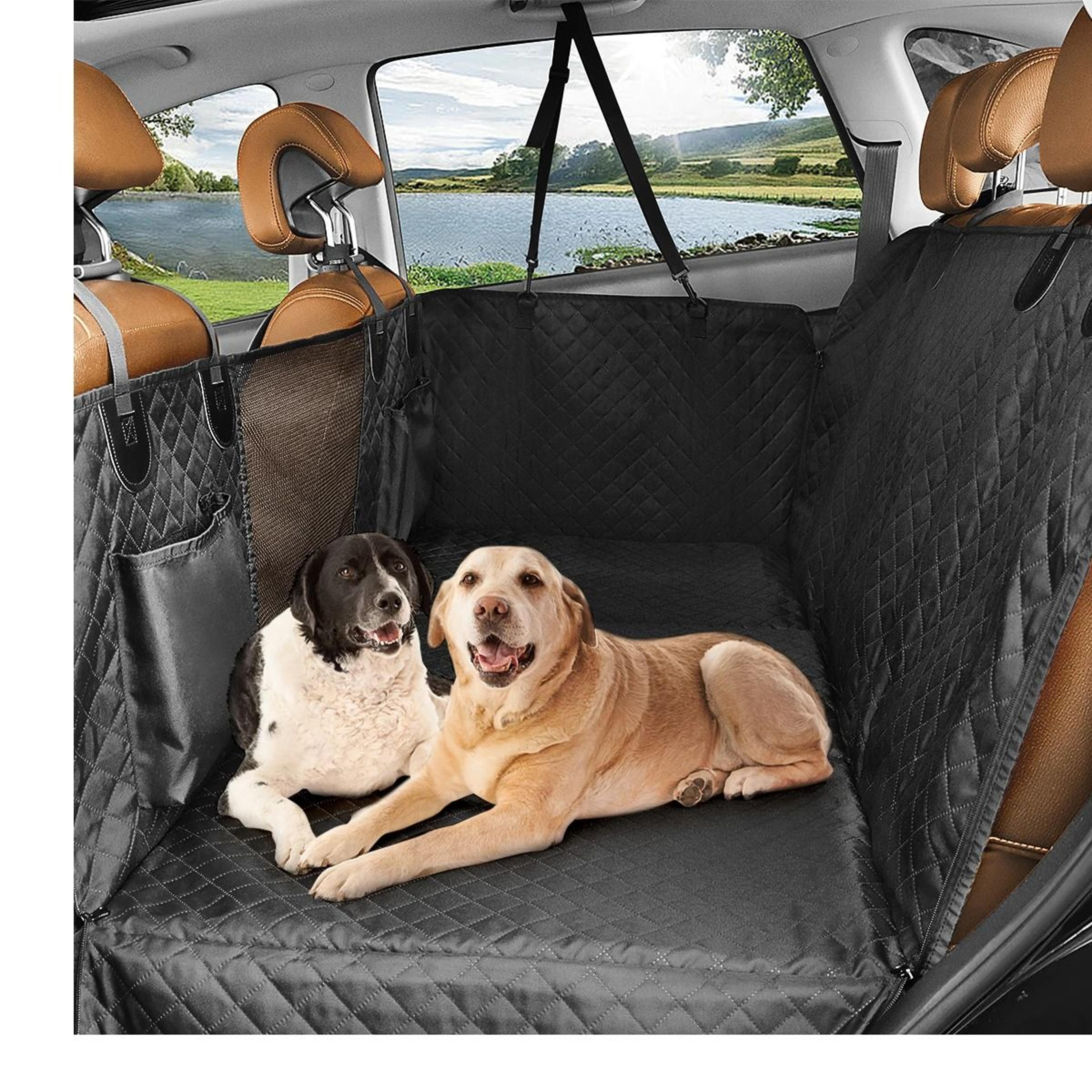 Waterproof Dog Car Back Seat Extender Cover With Hard Bottom And Hammock Protection 3