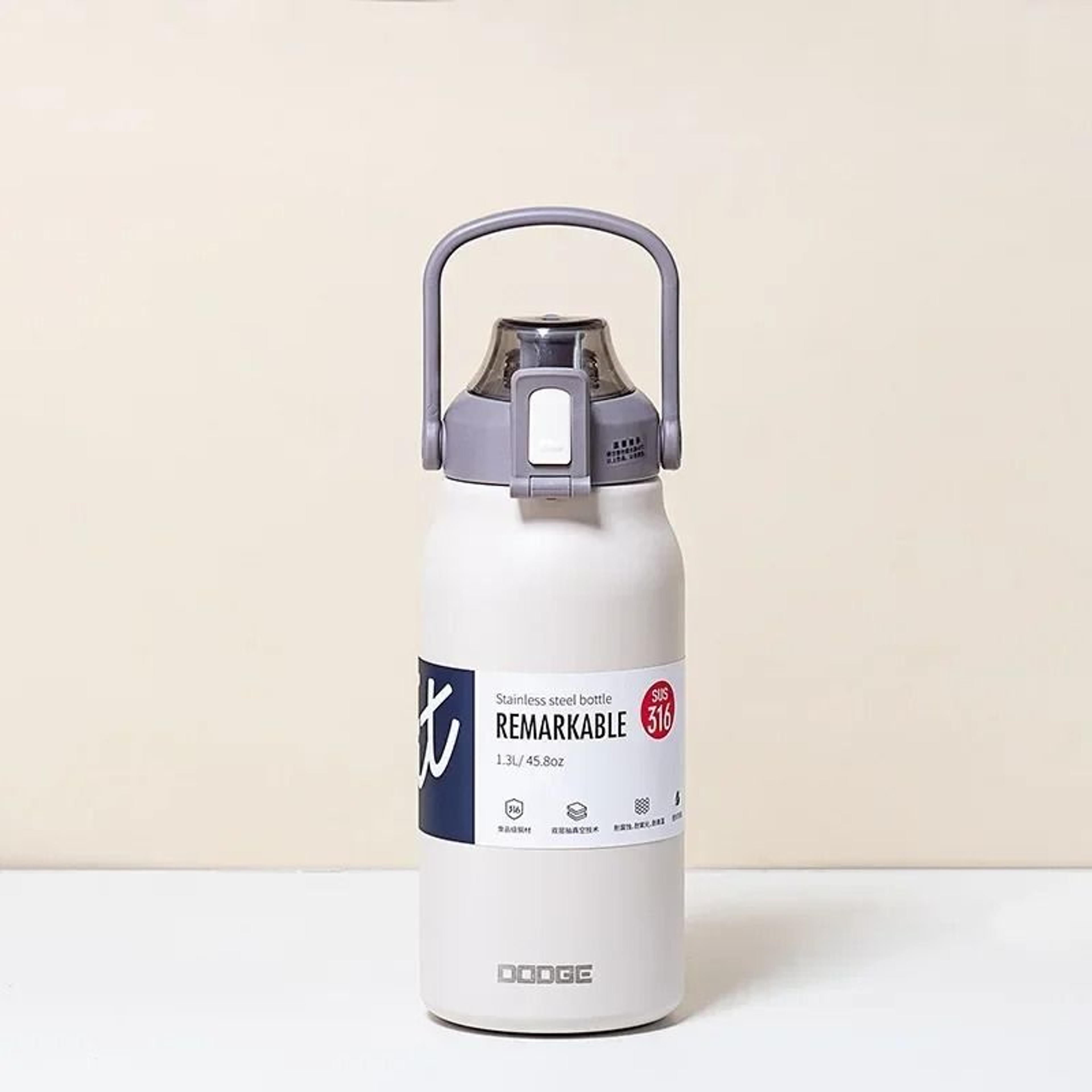 Large Capacity Stainless Steel Tumbler Thermos Bottle With Straw And Lock Lid 8